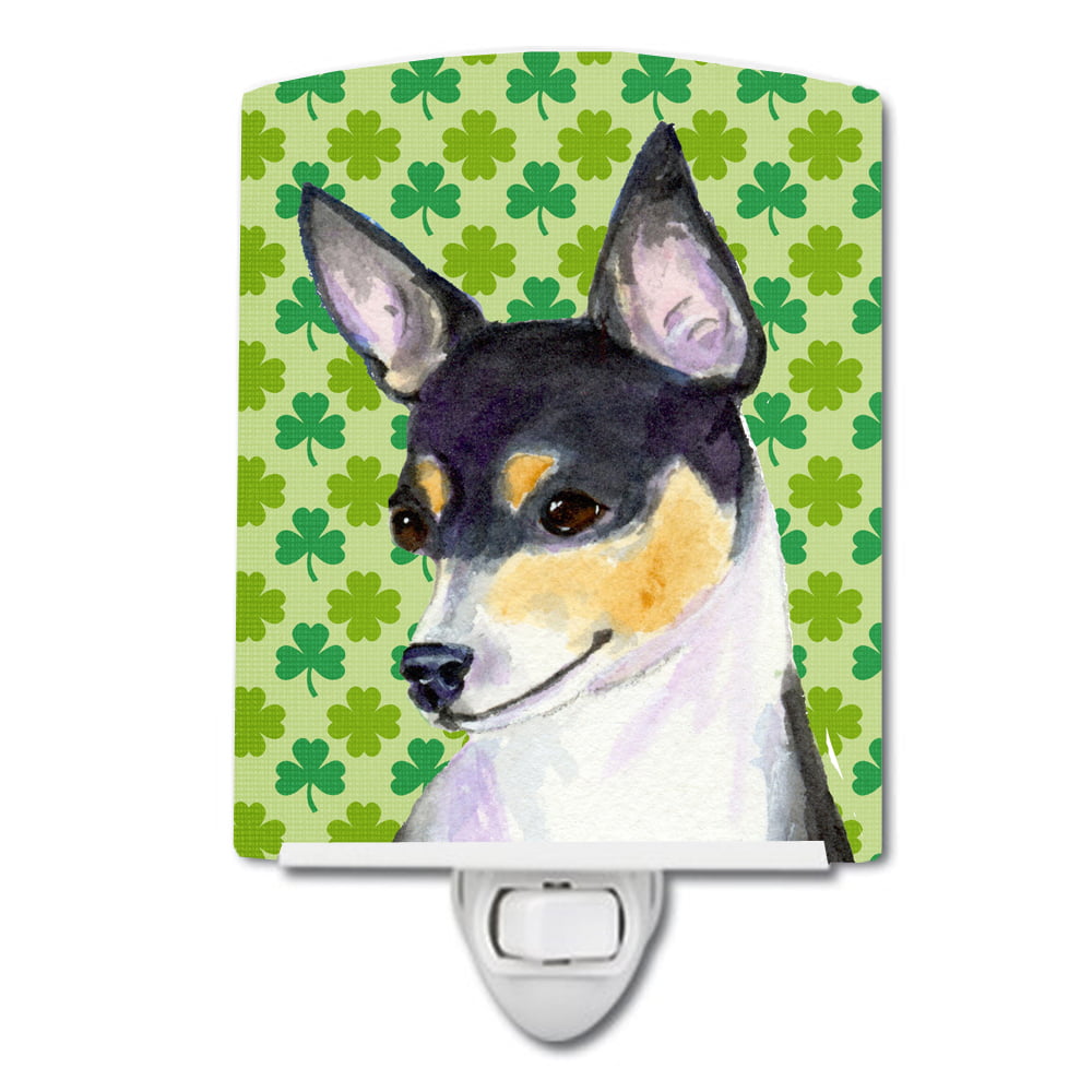 Chihuahua St. Patricks Day Shamrock Portrait Ceramic Night Light