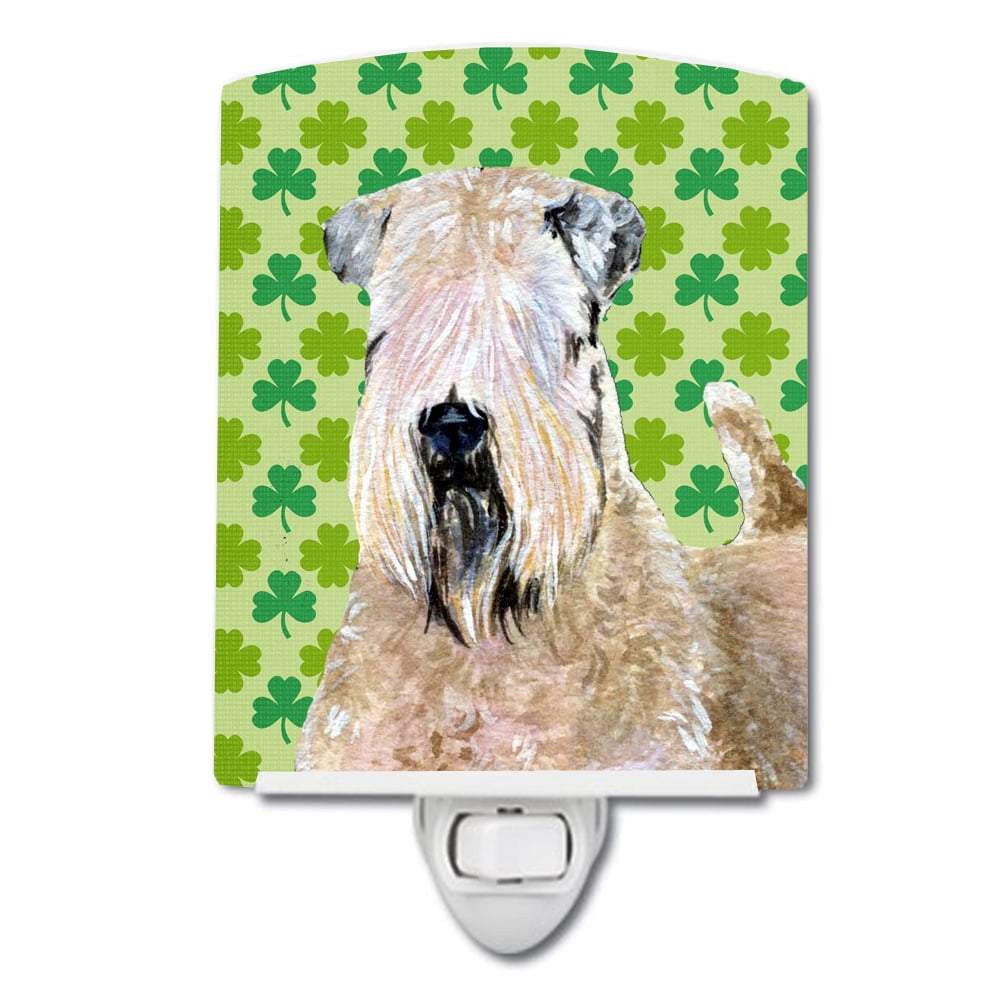 Wheaten Terrier Soft Coated St. Patricks Day Shamrock Ceramic Night Light