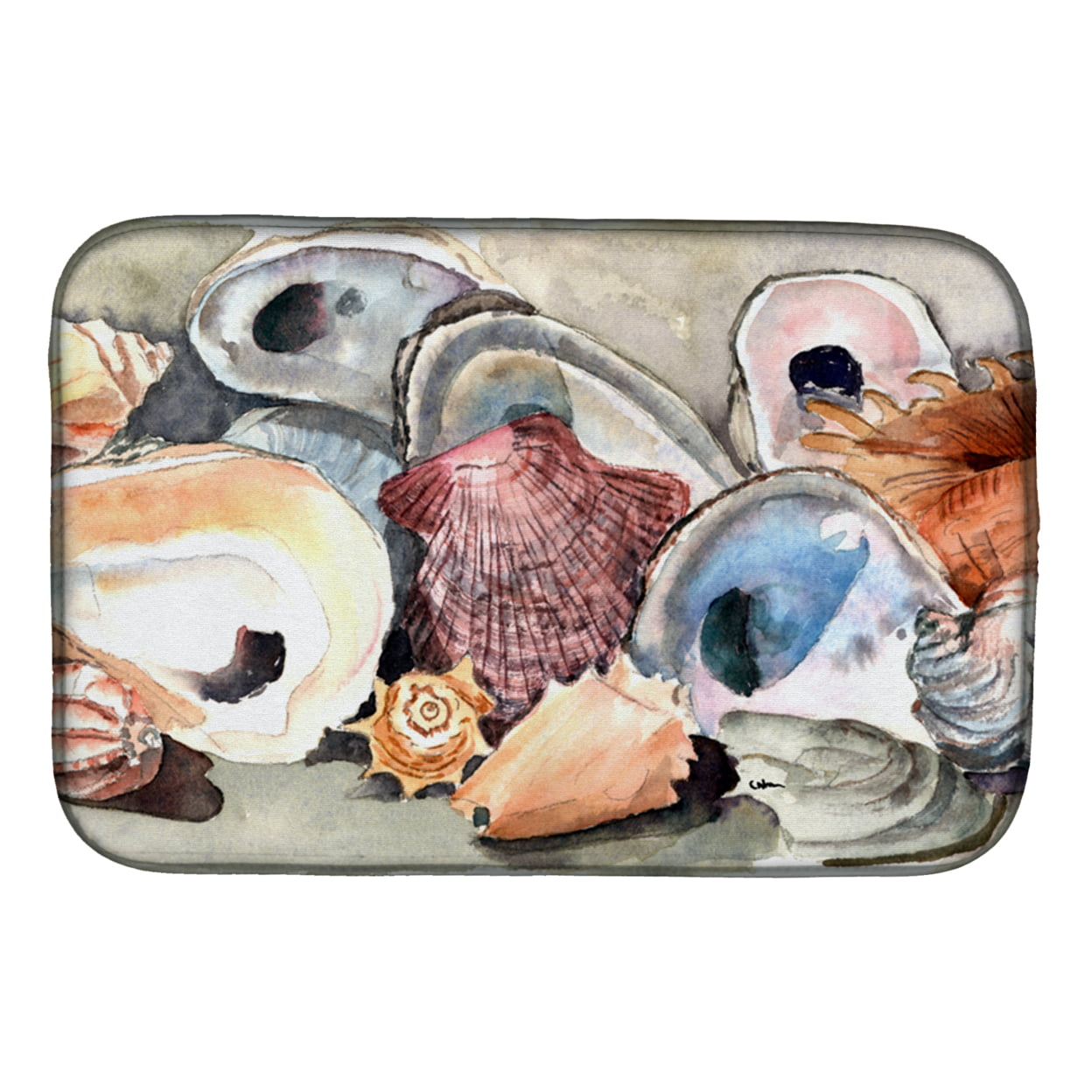 8619DDM Sea Shells Dish Drying Mat
