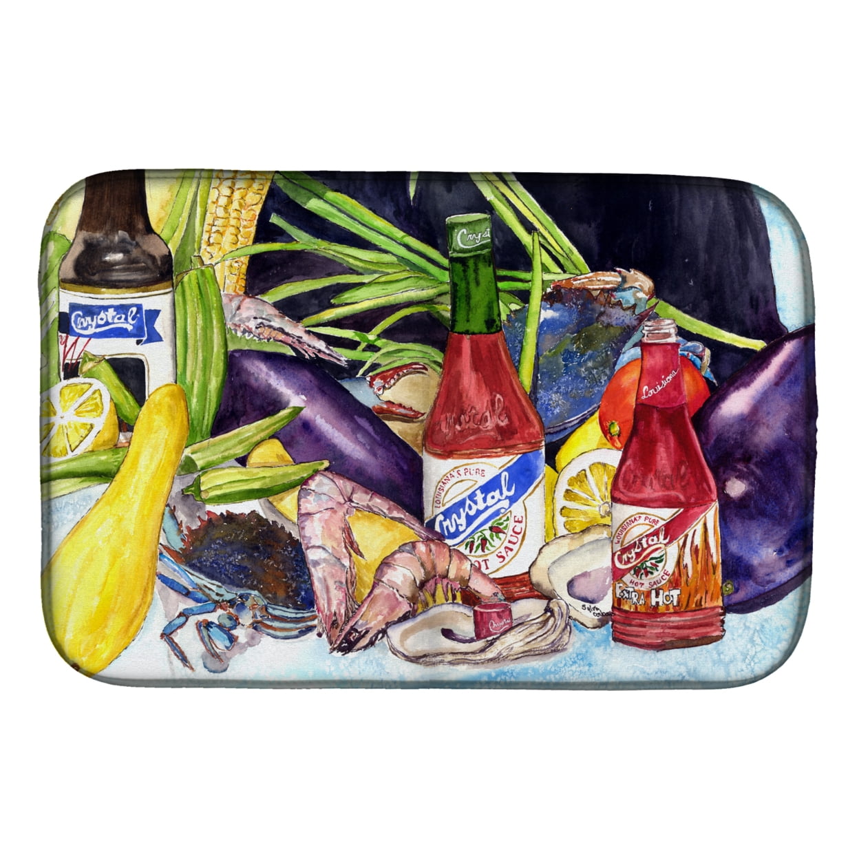 Crystal Hot Sauce With Seafood Dish Drying Mat
