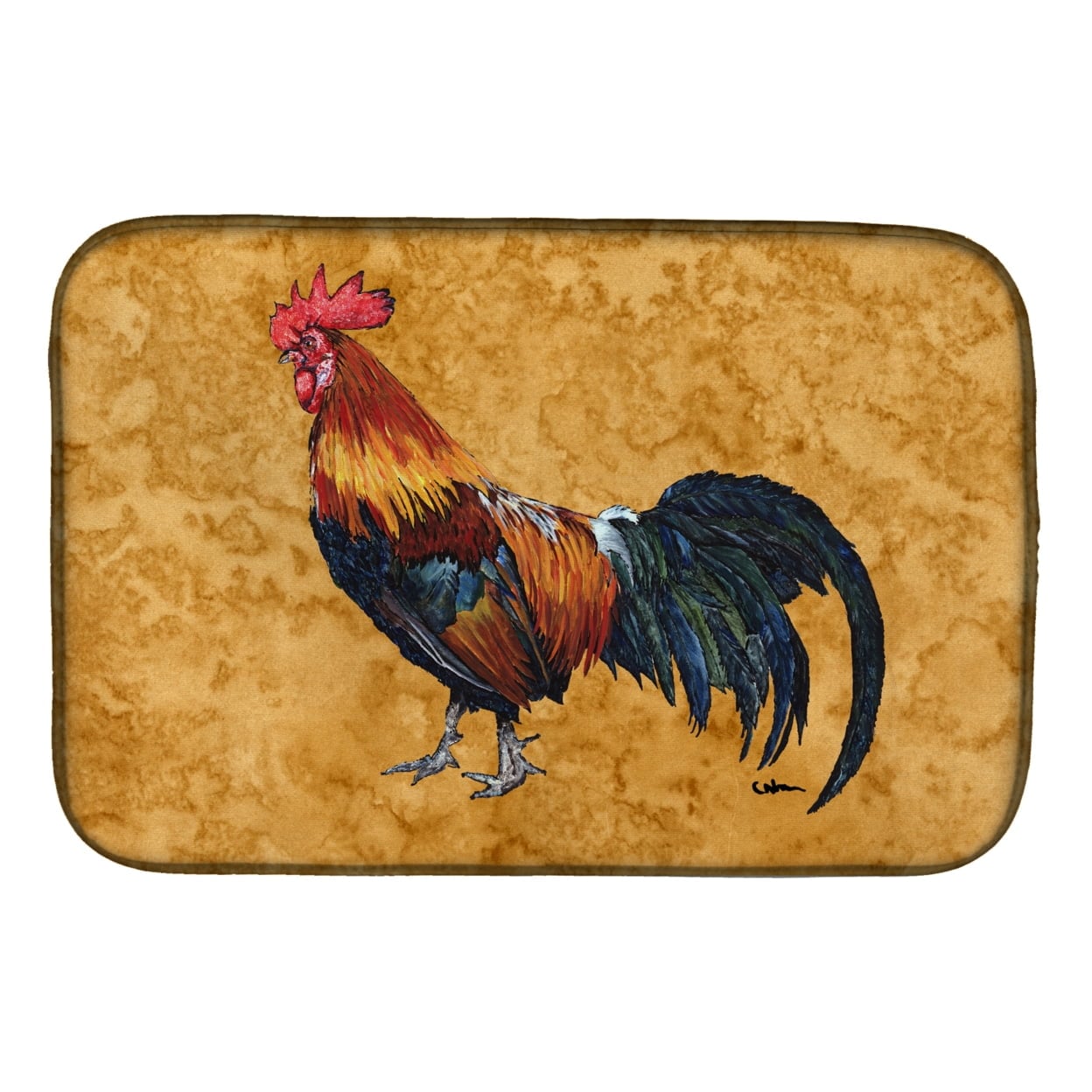 8651DDM Rooster Dish Drying Mat