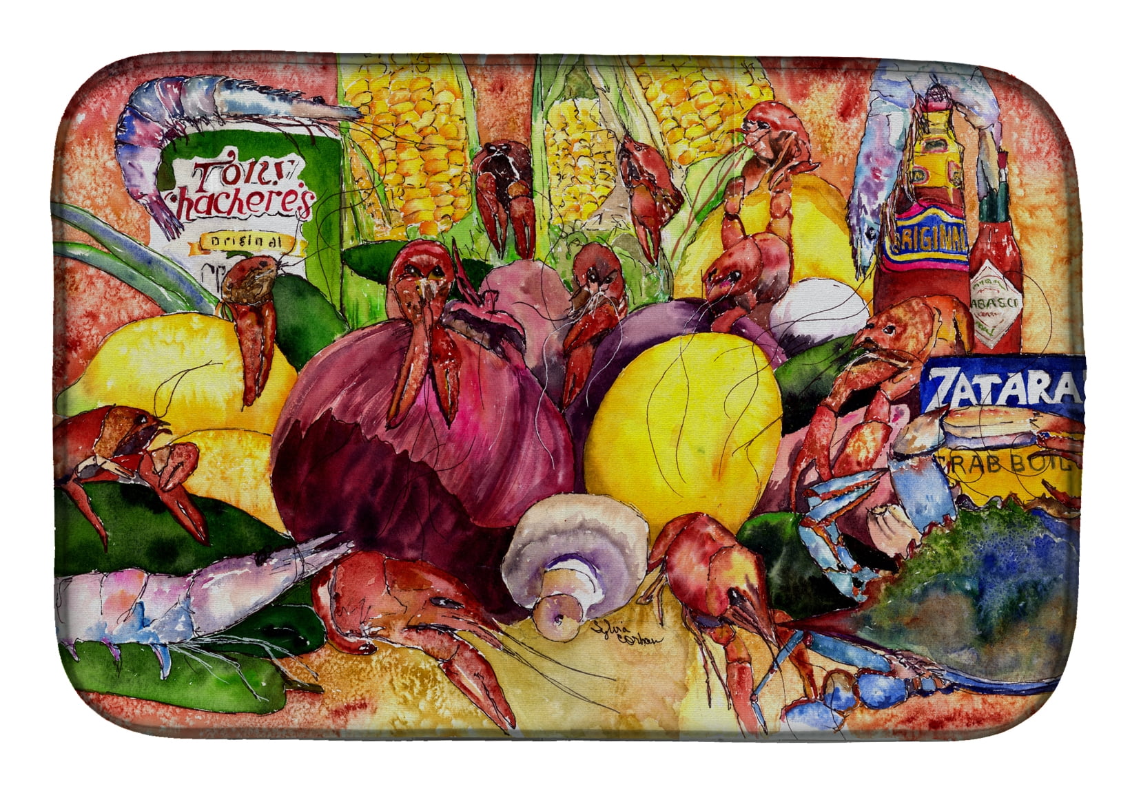 8698DDM Crawfish With Spices & Corn Dish Drying Mat