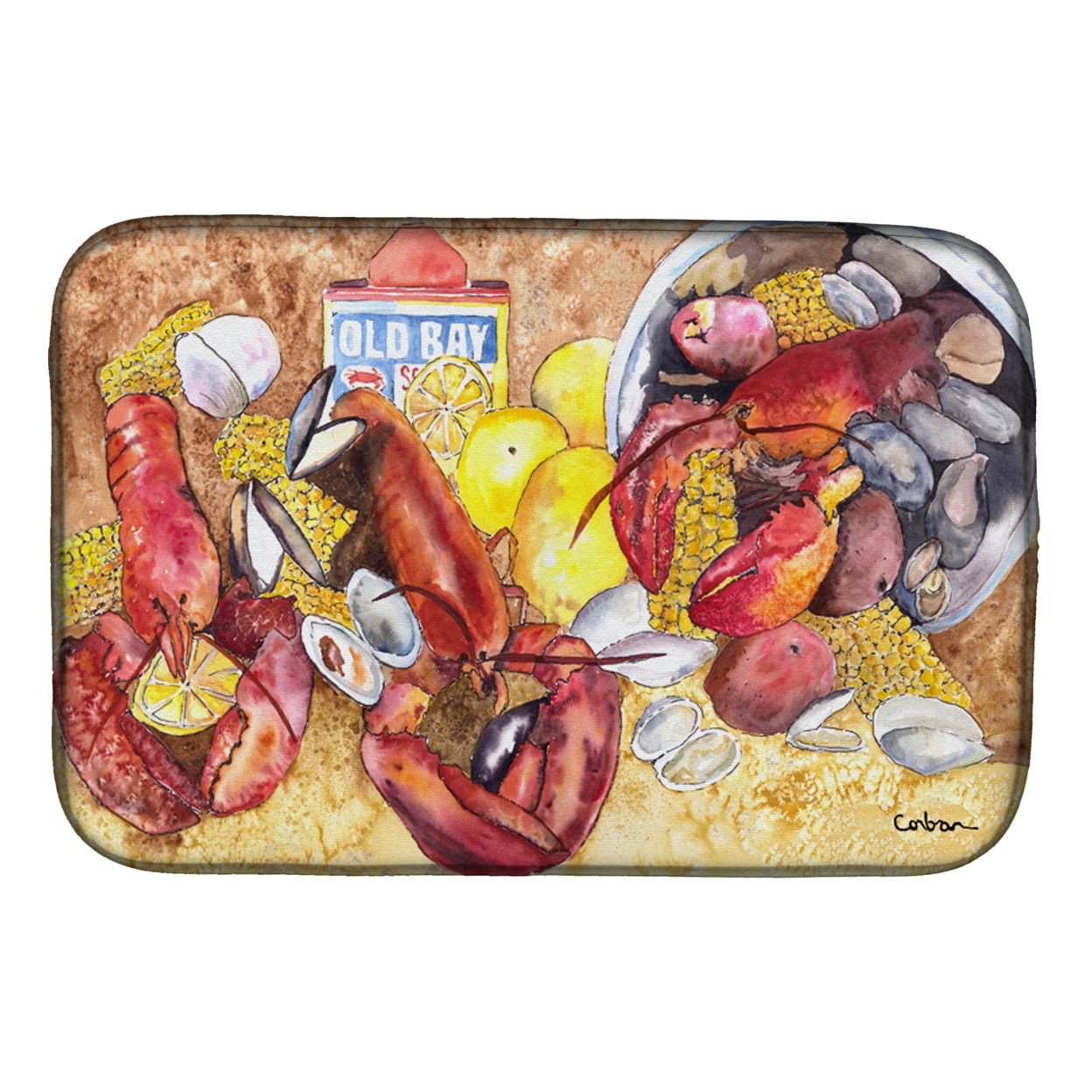 Lobster With Old Bay Dish Drying Mat