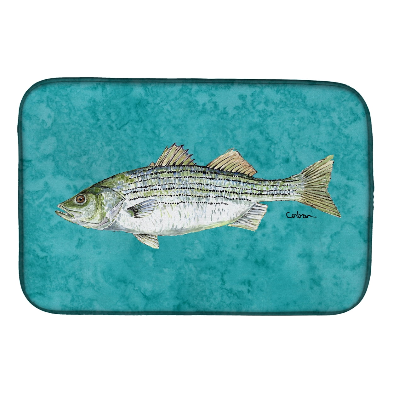 Striped Bass Fish Dish Drying Mat