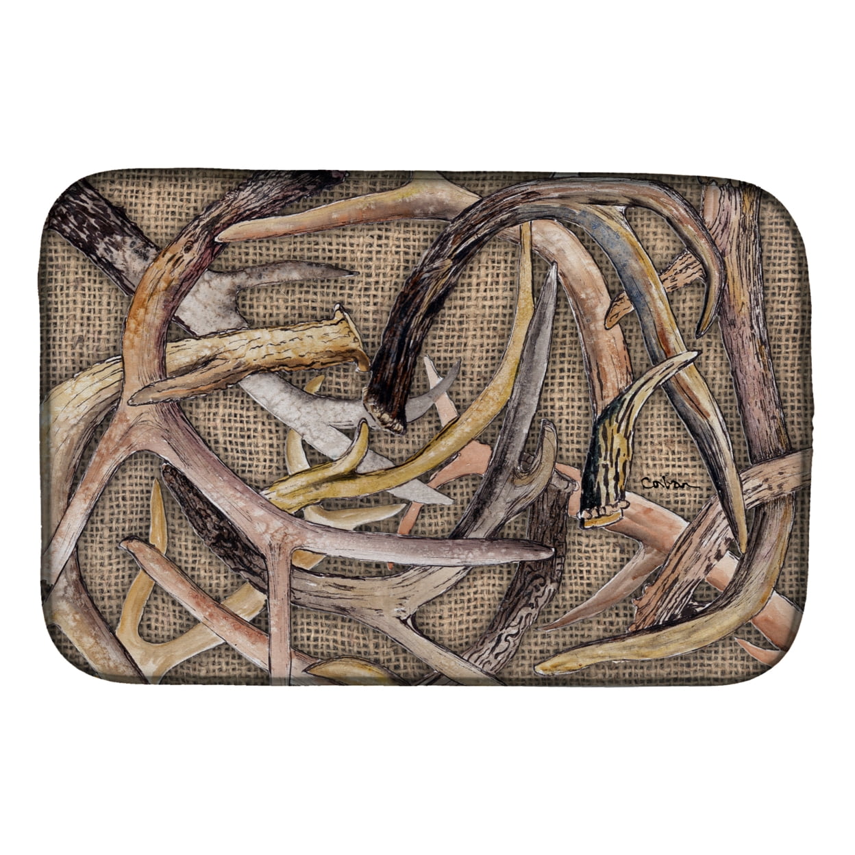 Carolines Treasures 8732DDM Deer Horns Dish Drying Mat