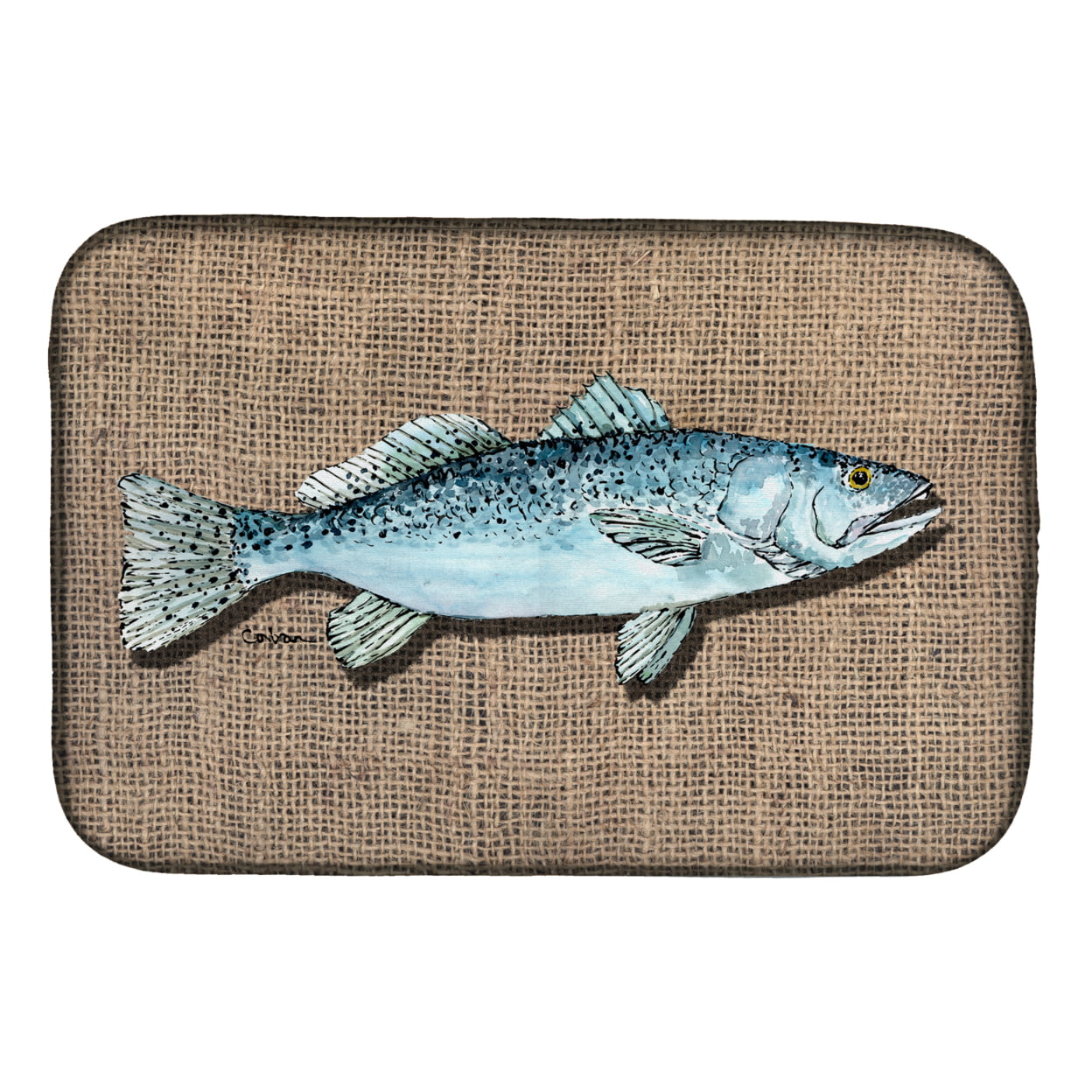 8737DDM Fish Speckled Trout Dish Drying Mat