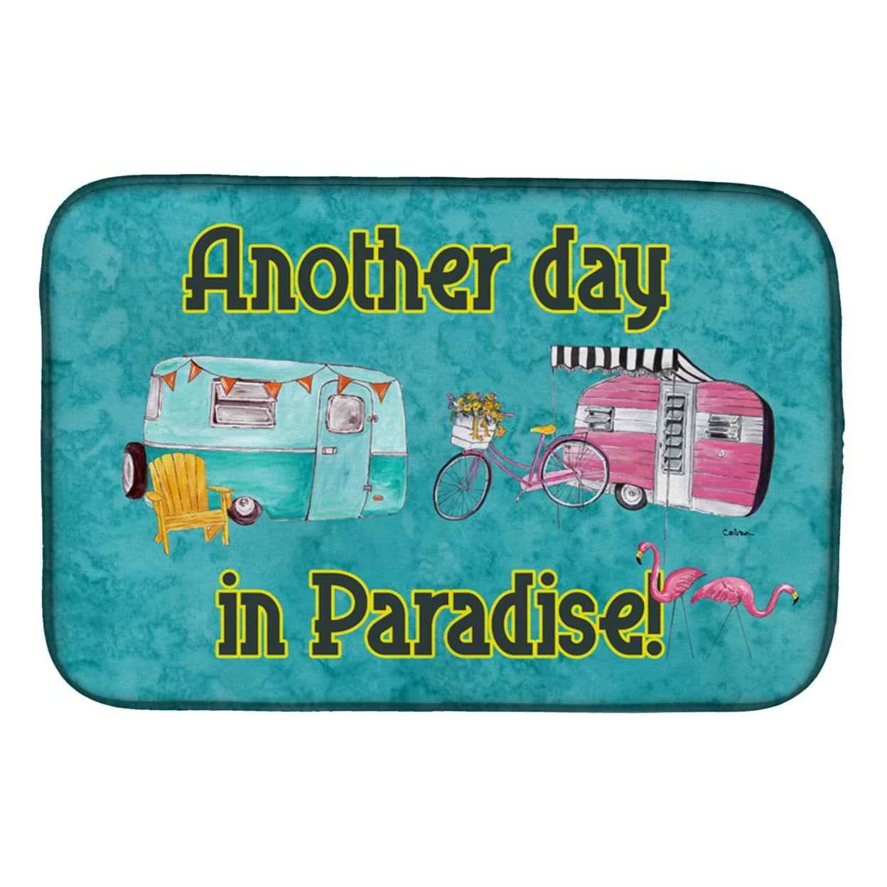Another Day in Paradise Dish Drying Mat