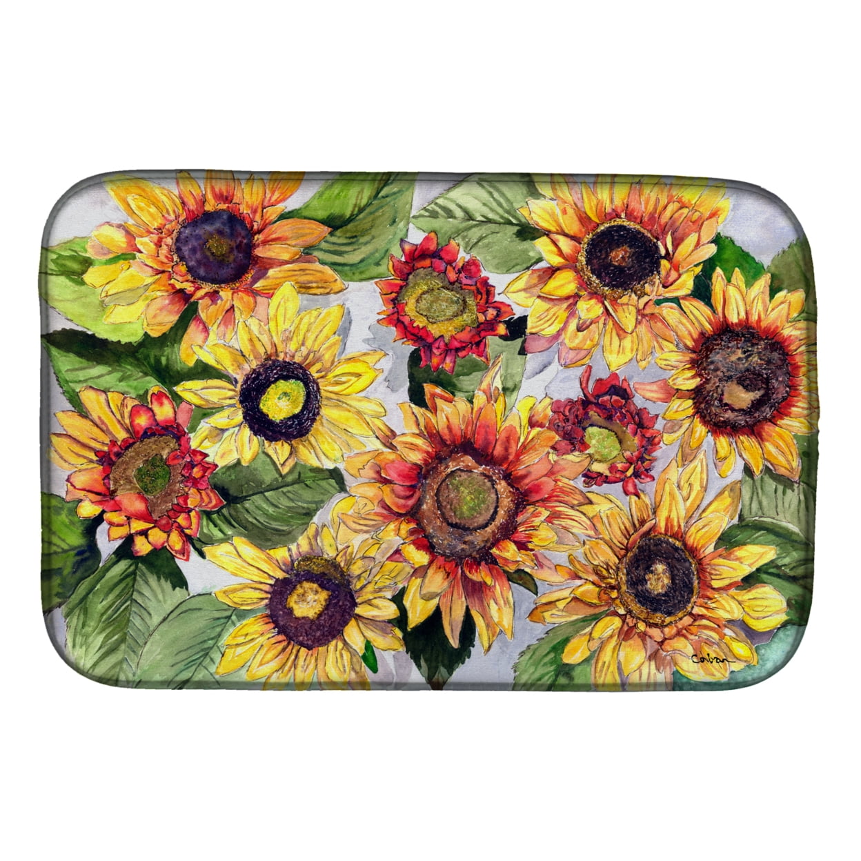 8766DDM Sunflowers Dish Drying Mat