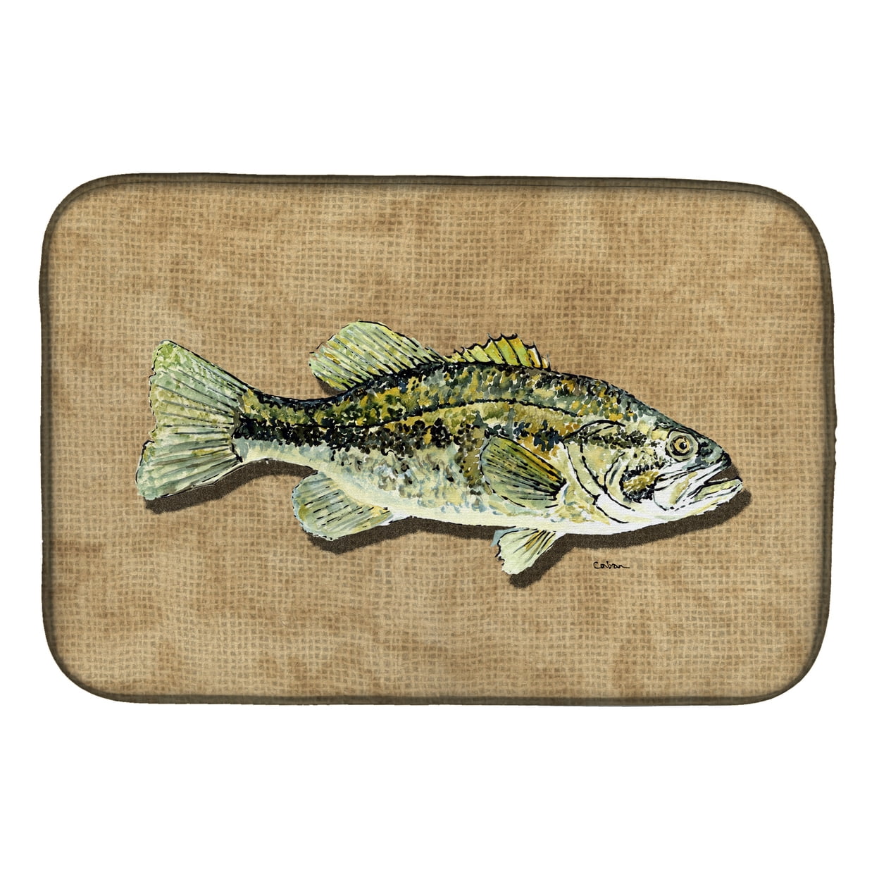 Small Mouth Bass Dish Drying Mat