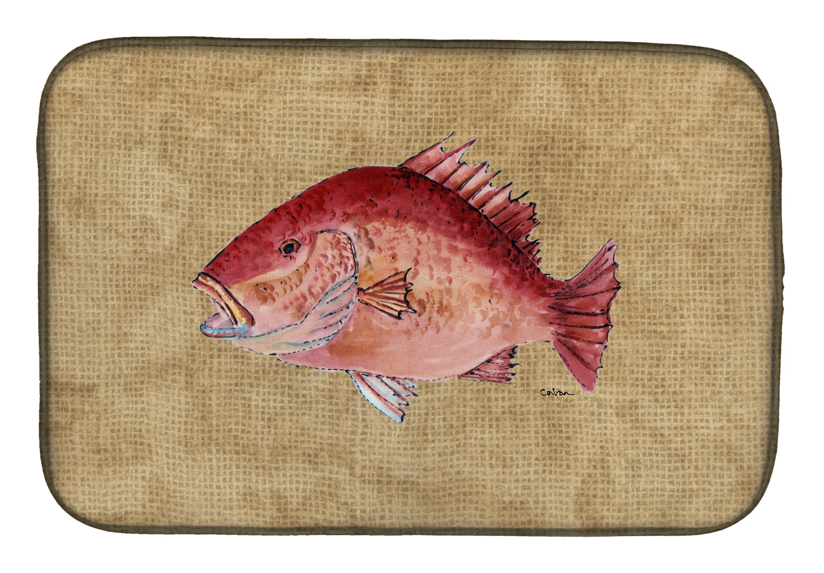 8812DDM Strawberry Snapper Dish Drying Mat
