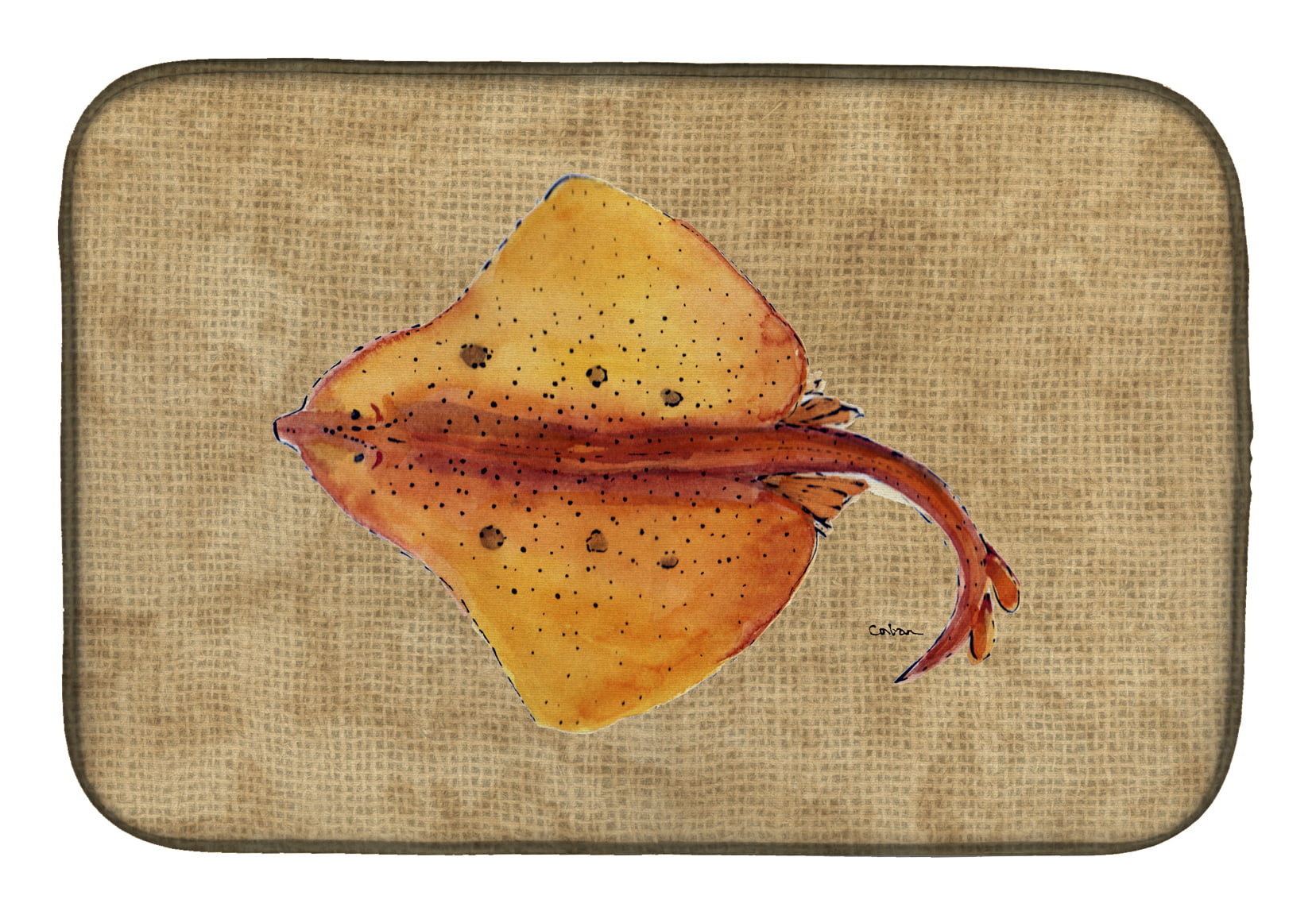 Blonde Ray Stingray Dish Drying Mat