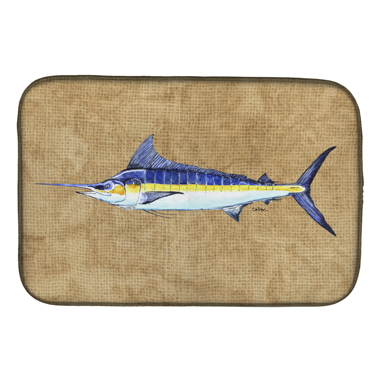 Blue Marlin Dish Drying Mat