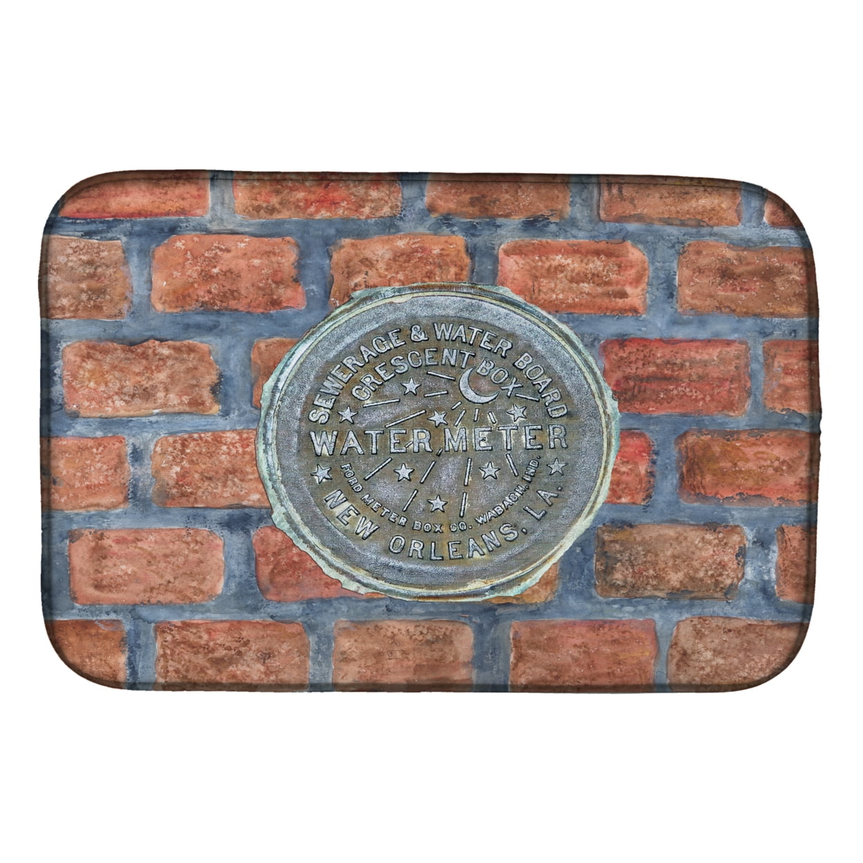New Orleans Watermeter on Bricks Dish Drying Mat