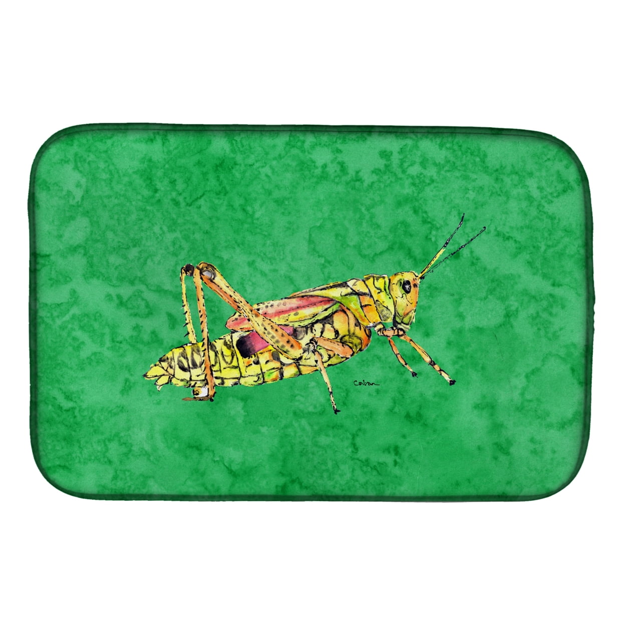 8849DDM Grasshopper on Green Dish Drying Mat