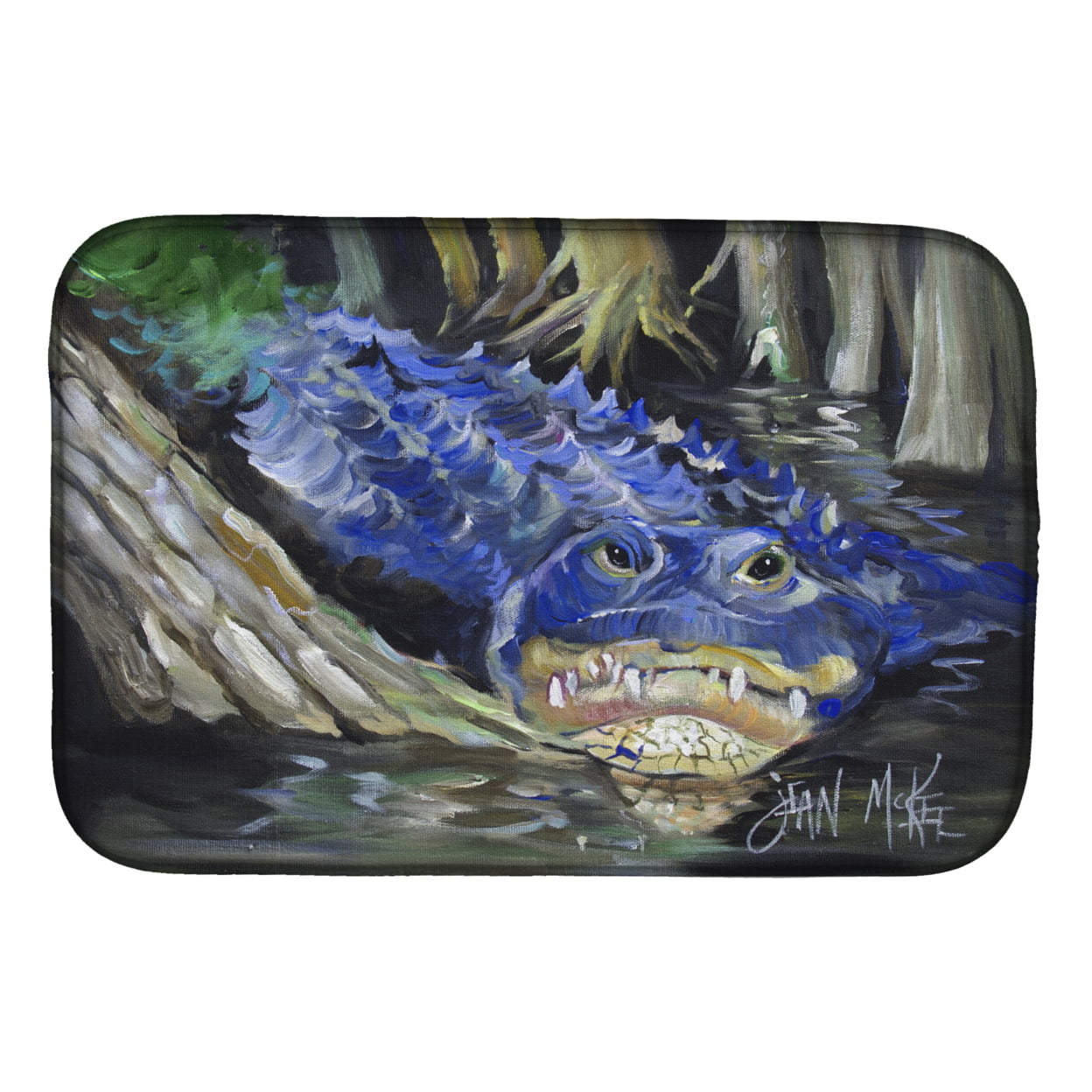 Picture of Carolines Treasures JMK1135DDM Blue Alligator Dish Drying Mat