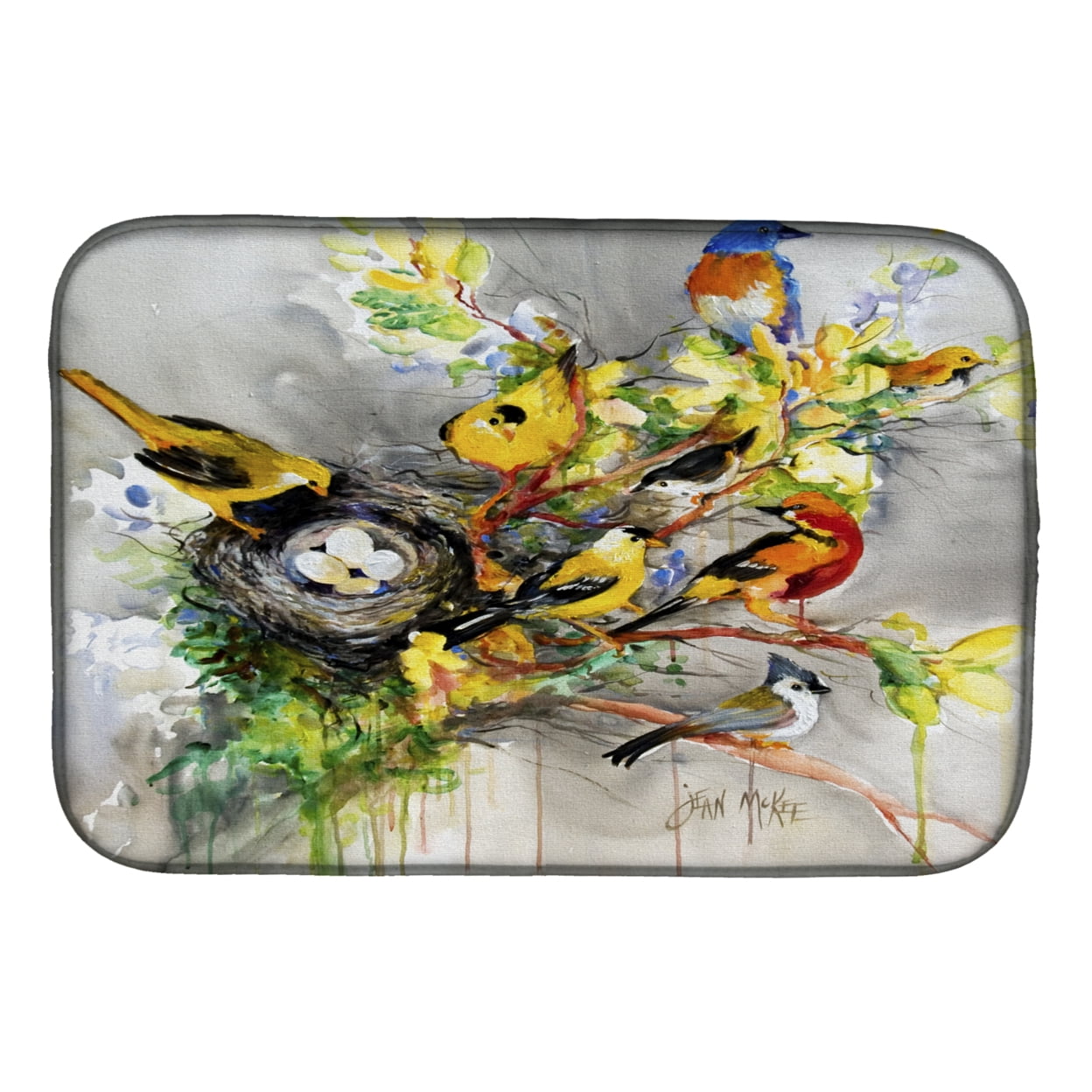 Picture of Carolines Treasures JMK1024DDM Spring Birds Dish Drying Mat