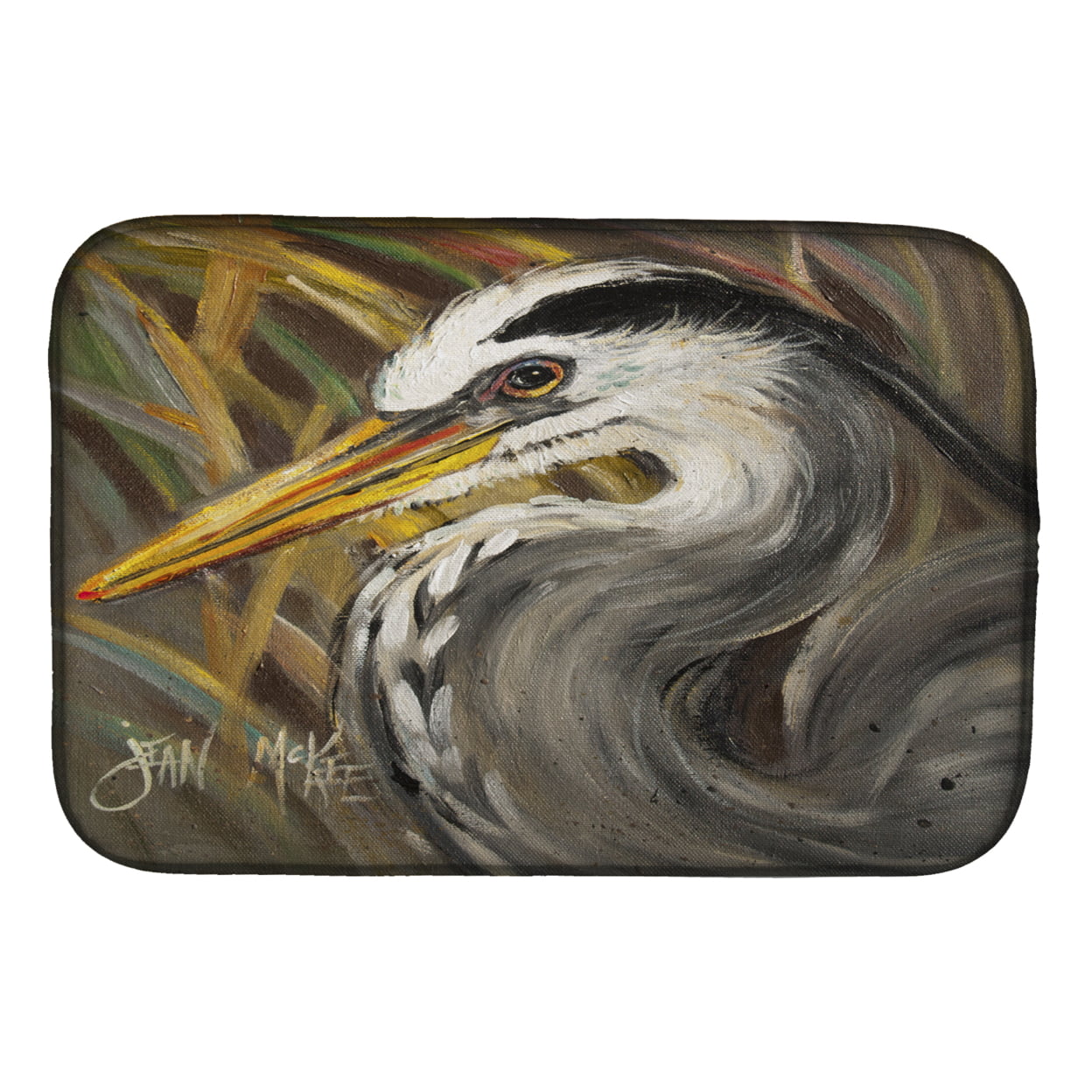 Picture of Carolines Treasures JMK1012DDM Blue Heron Dish Drying Mat