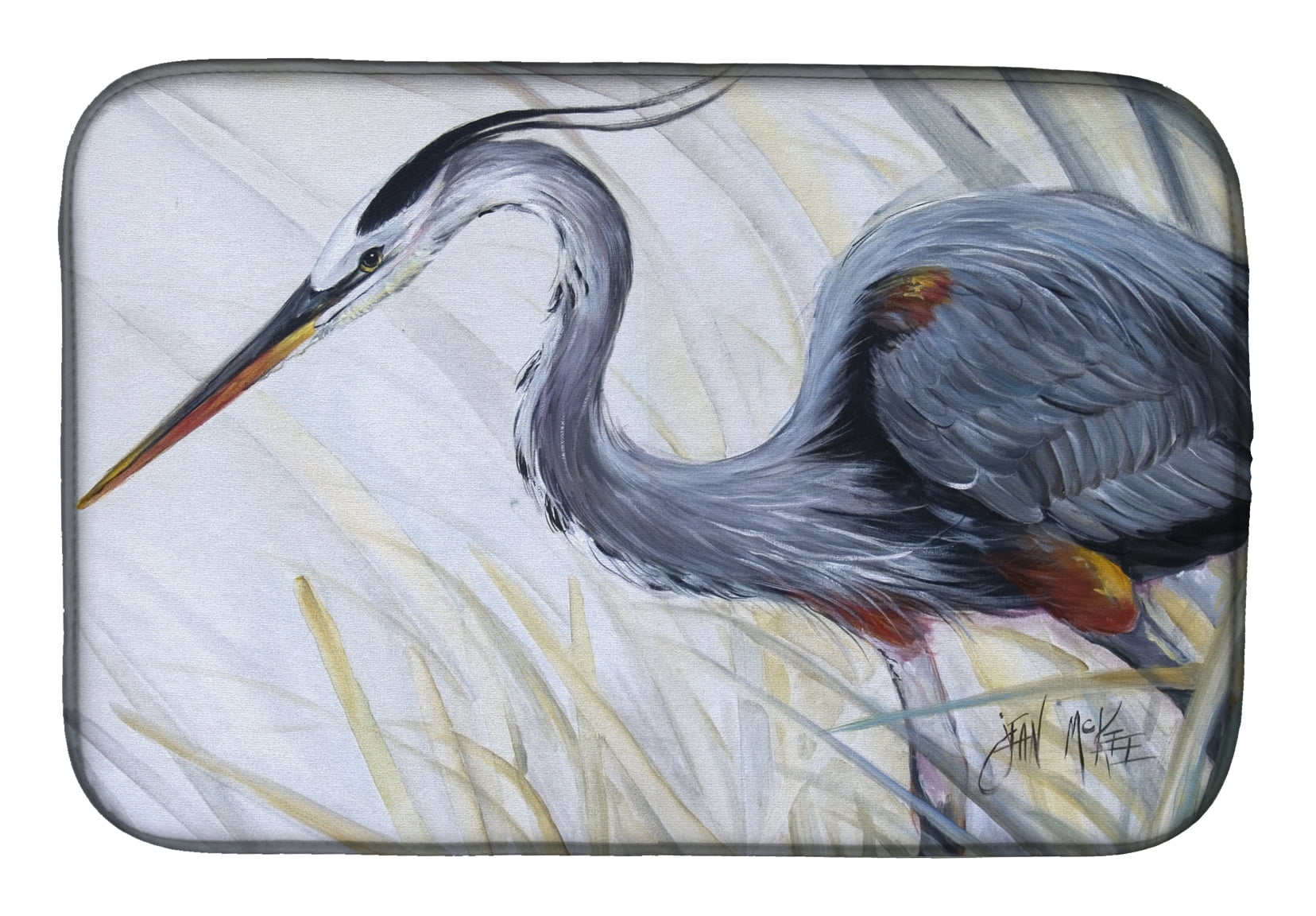 Picture of Carolines Treasures JMK1017DDM Blue Heron Frog Hunting Dish Drying Mat