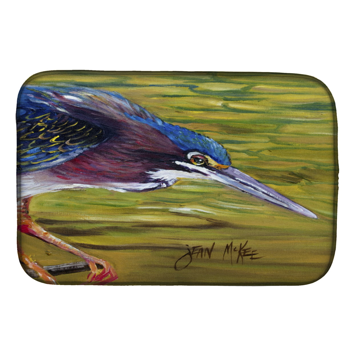 Picture of Carolines Treasures JMK1016DDM Green Heron Dish Drying Mat