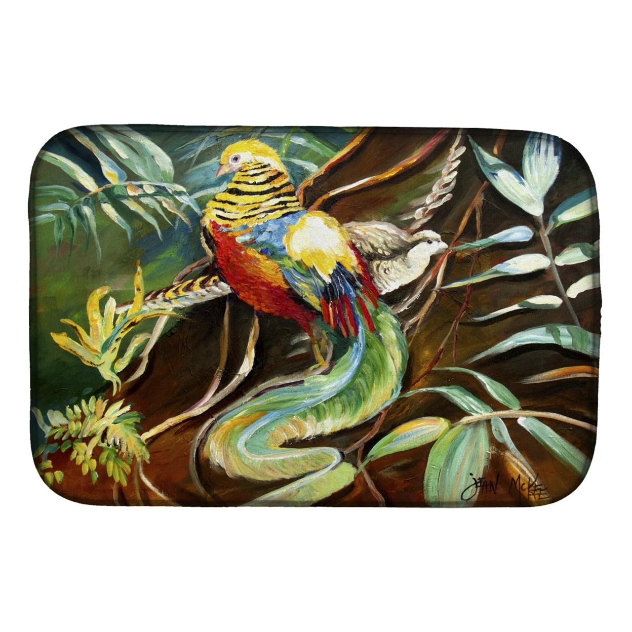 Picture of Carolines Treasures JMK1014DDM Mandarin Pheasant Dish Drying Mat