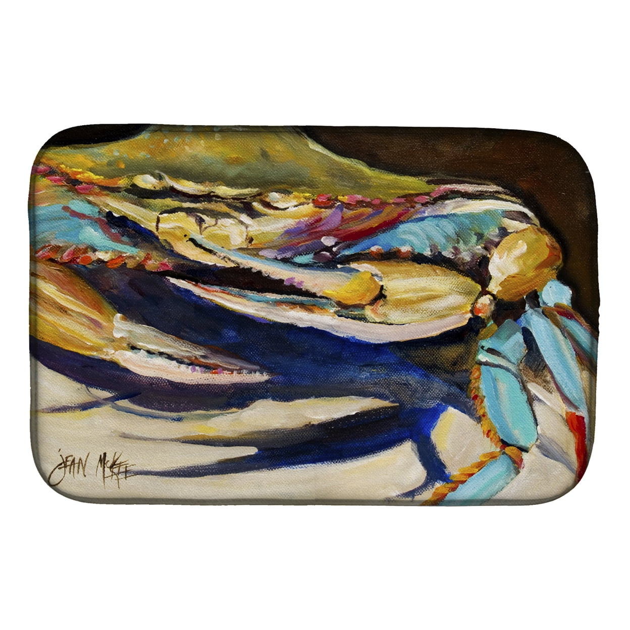 Picture of Carolines Treasures JMK1100DDM Crab to Crab Blue Crab Dish Drying Mat