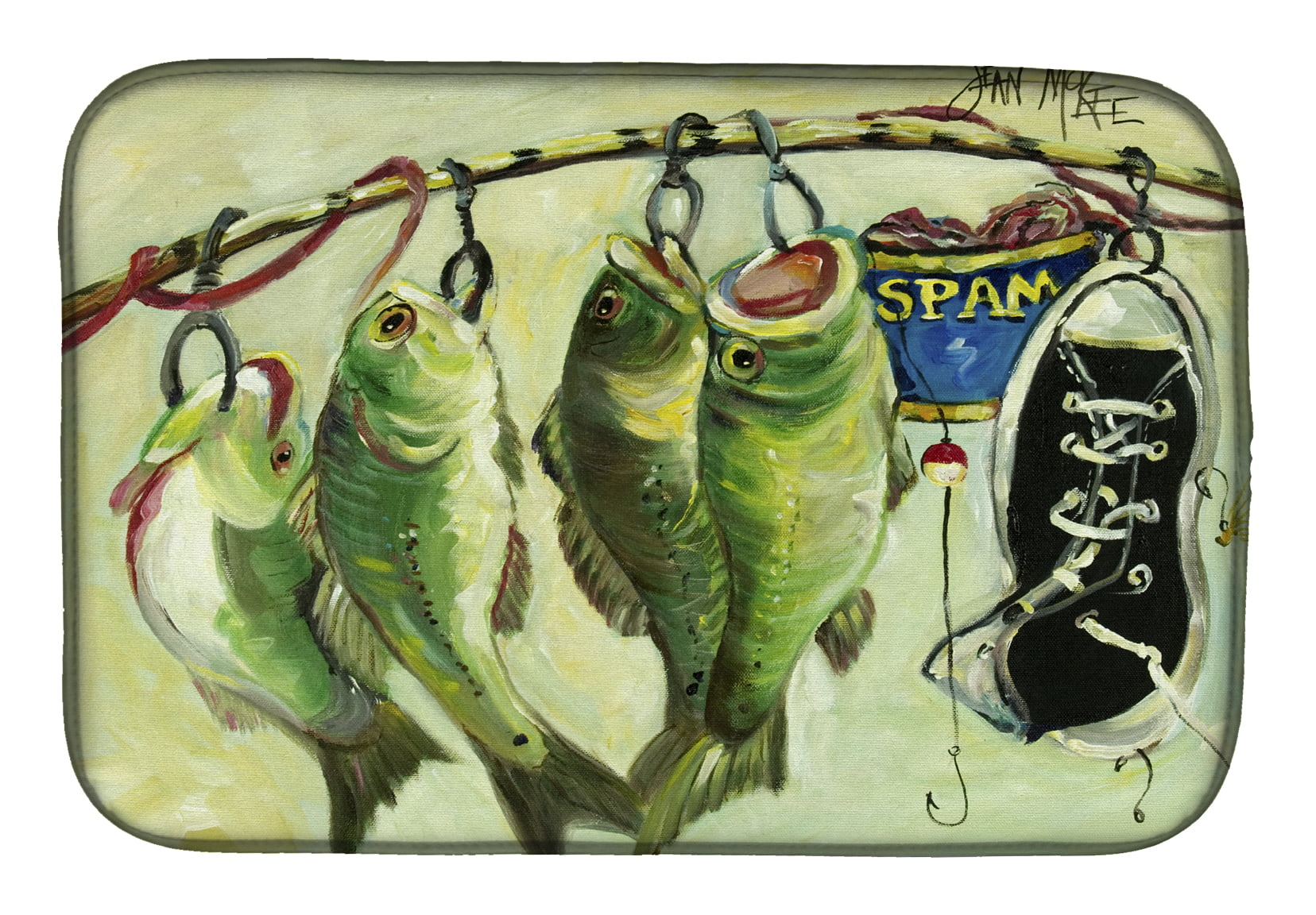 Picture of Carolines Treasures JMK1113DDM Recession Food Fish Caught With Spam Dish Drying Mat