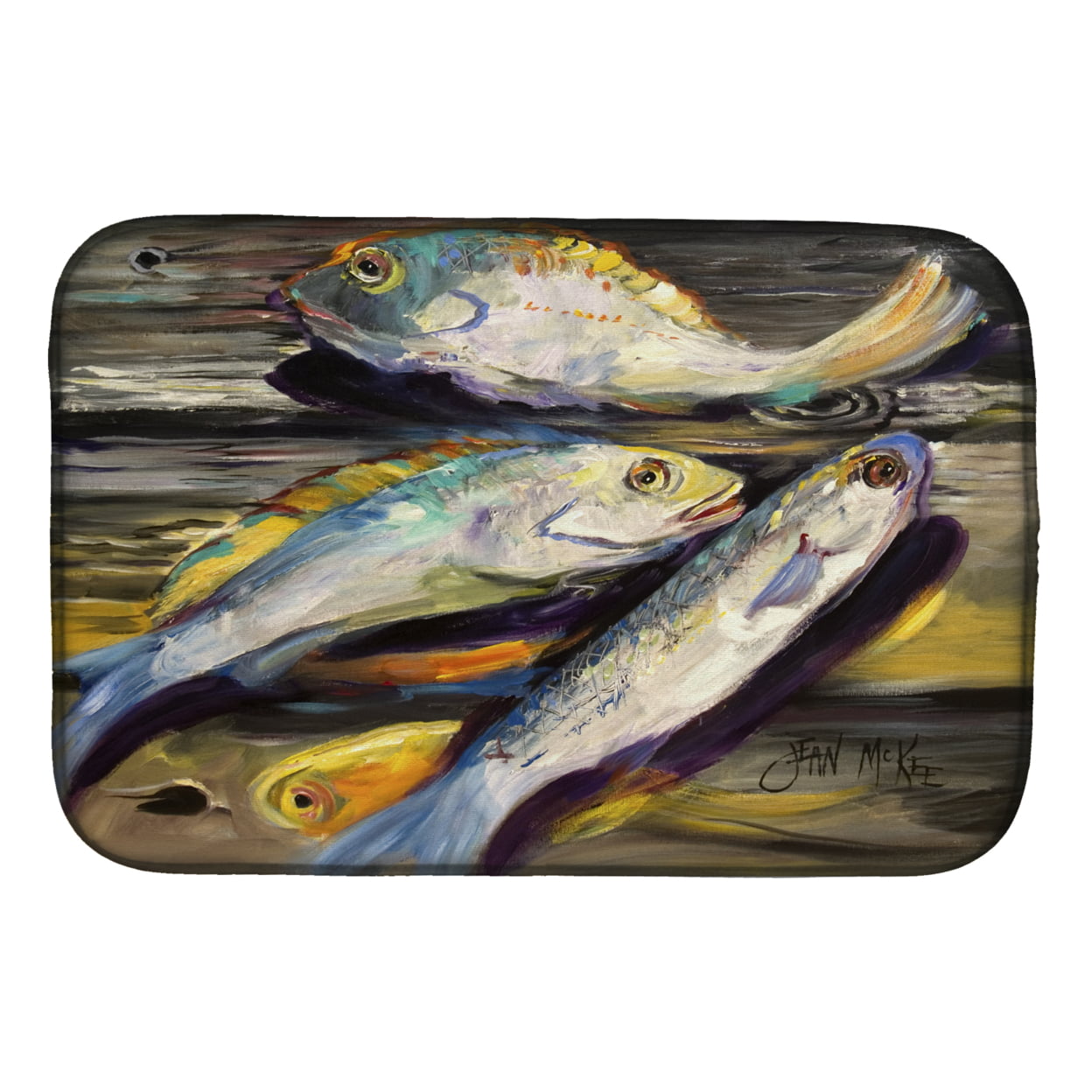 Picture of Carolines Treasures JMK1116DDM Fish on the Dock Dish Drying Mat
