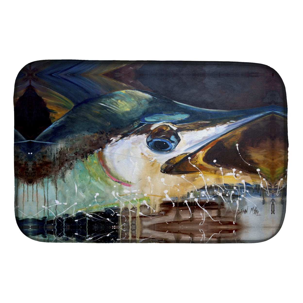 Picture of Carolines Treasures JMK1111DDM Blue Marlin Dish Drying Mat