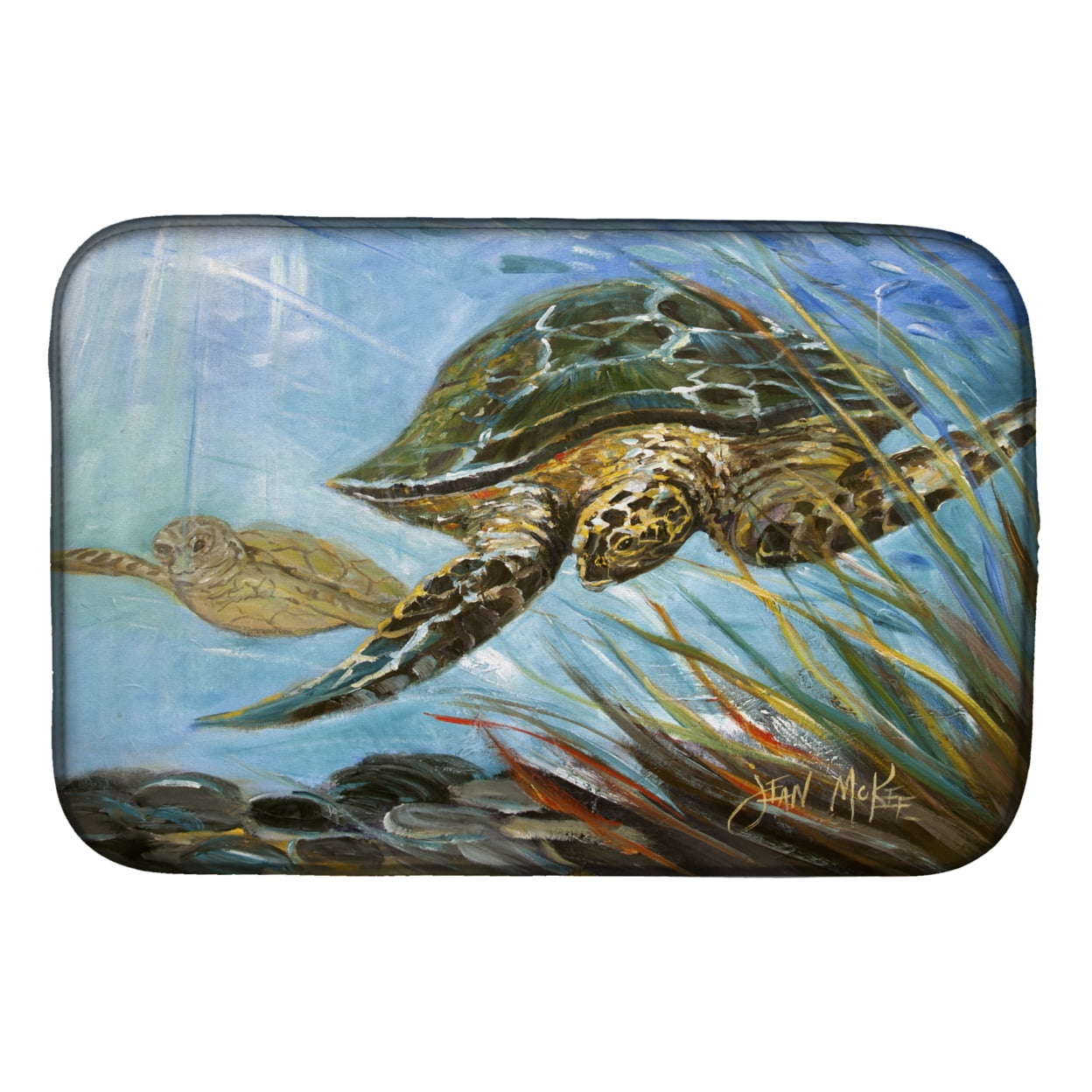 Picture of Carolines Treasures JMK1118DDM Loggerhead Sea Turtle Dish Drying Mat
