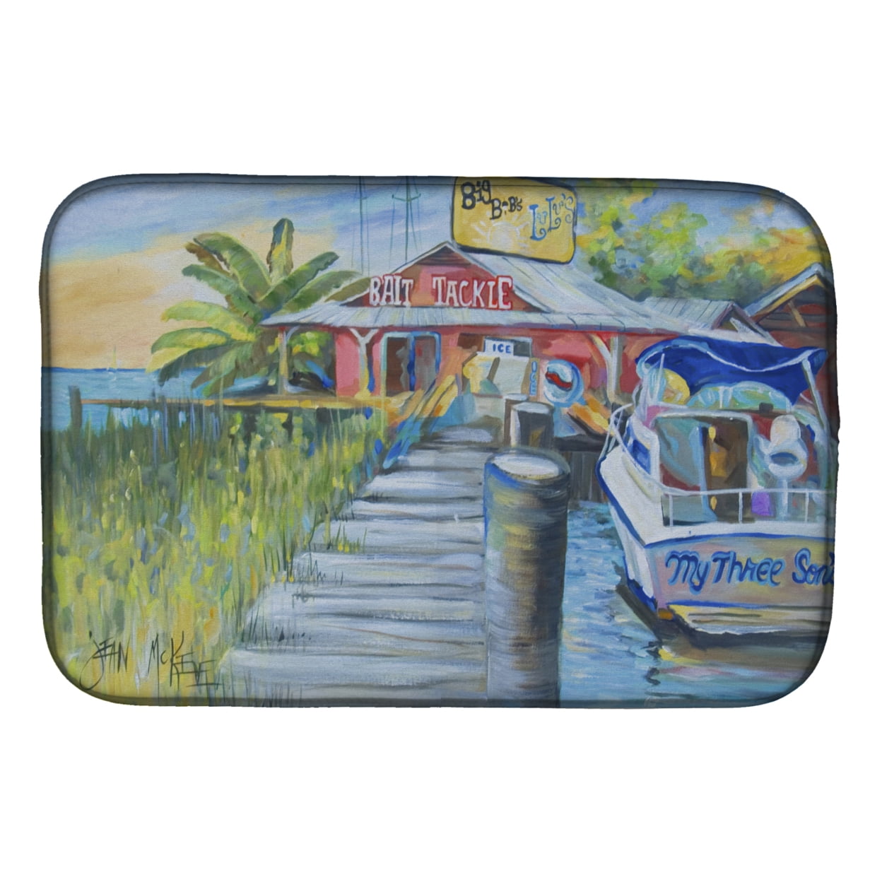 Picture of Carolines Treasures JMK1050DDM Deep Sea Fishing Boat at LuLus Dish Drying Mat