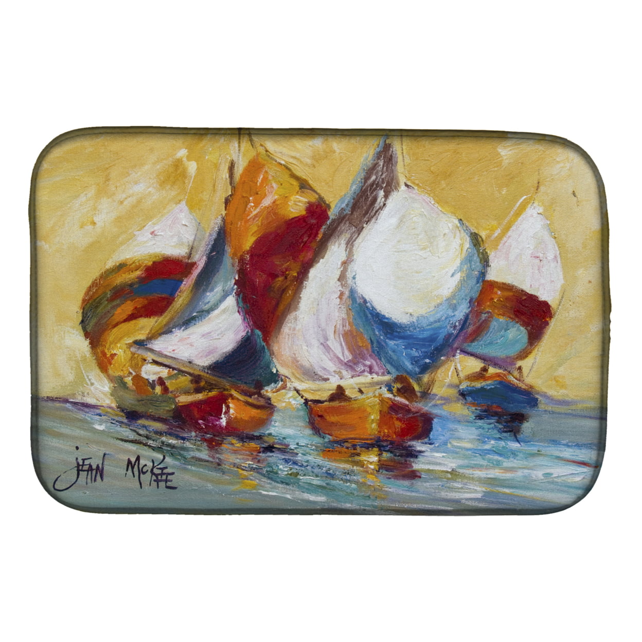 Picture of Carolines Treasures JMK1029DDM Boat Race Dish Drying Mat