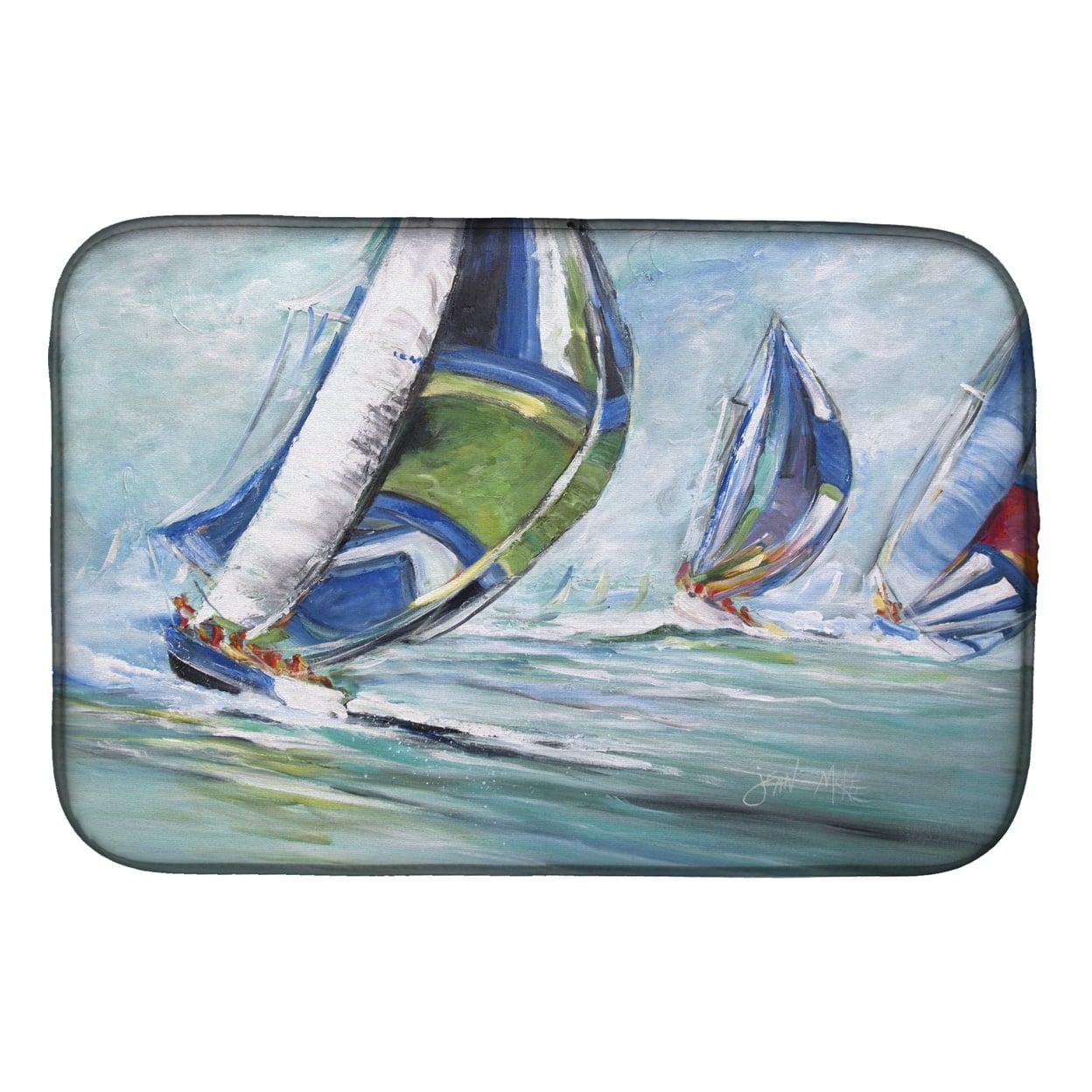 Picture of Carolines Treasures JMK1030DDM Boat Race Dish Drying Mat