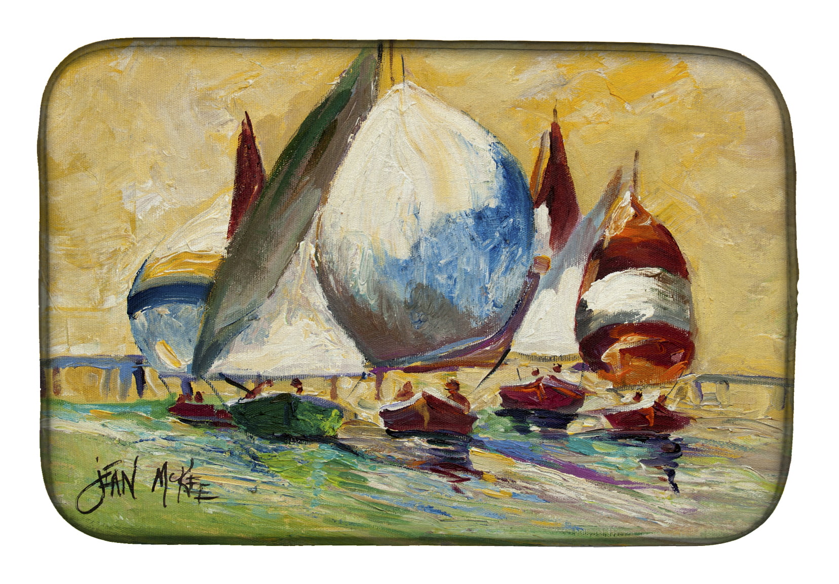 Picture of Carolines Treasures JMK1033DDM Bimini Sails Sailboat Dish Drying Mat
