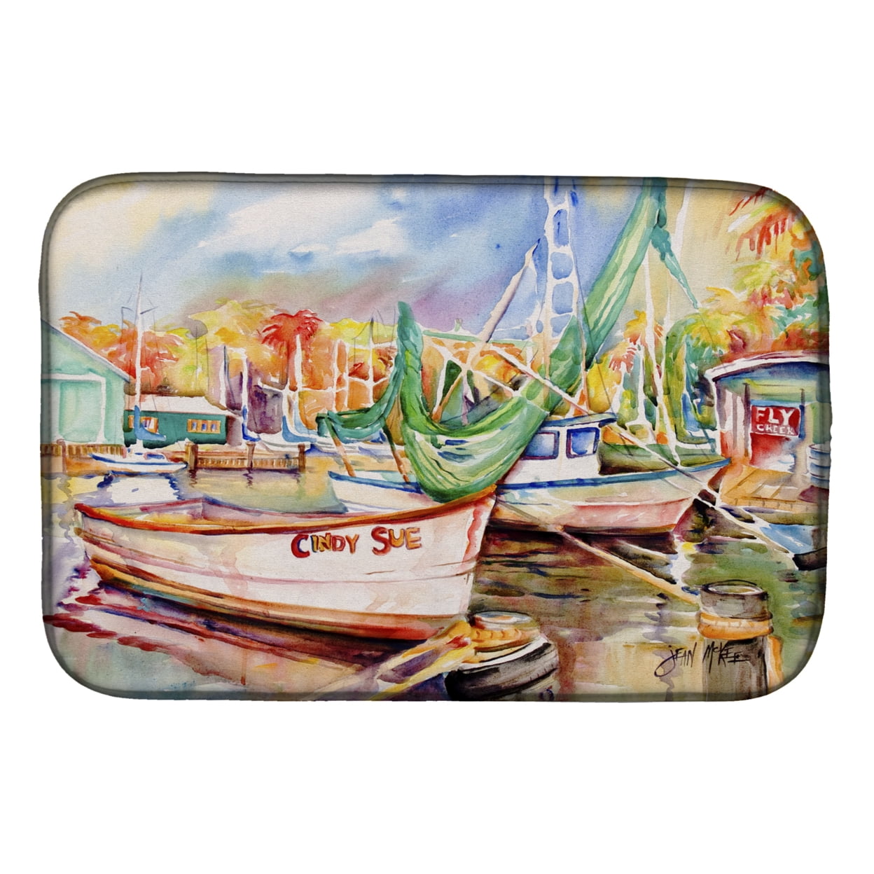 Picture of Carolines Treasures JMK1041DDM Sailboat Cindy Sue Dish Drying Mat