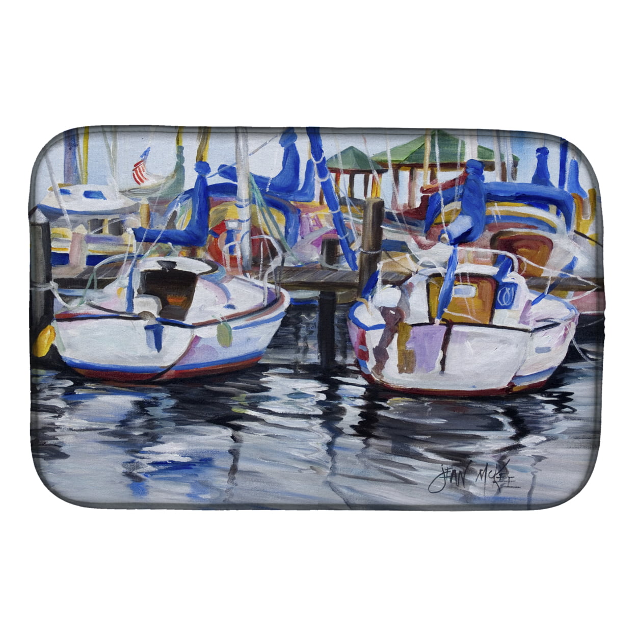 Picture of Carolines Treasures JMK1054DDM Sailboats Dish Drying Mat