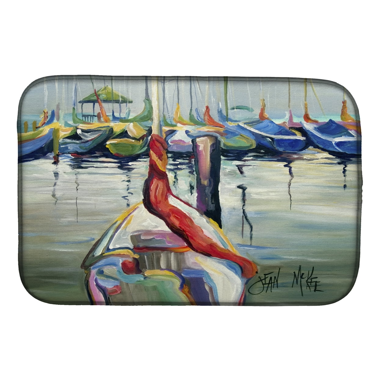 Picture of Carolines Treasures JMK1056DDM LaSalle Sailboats Dish Drying Mat