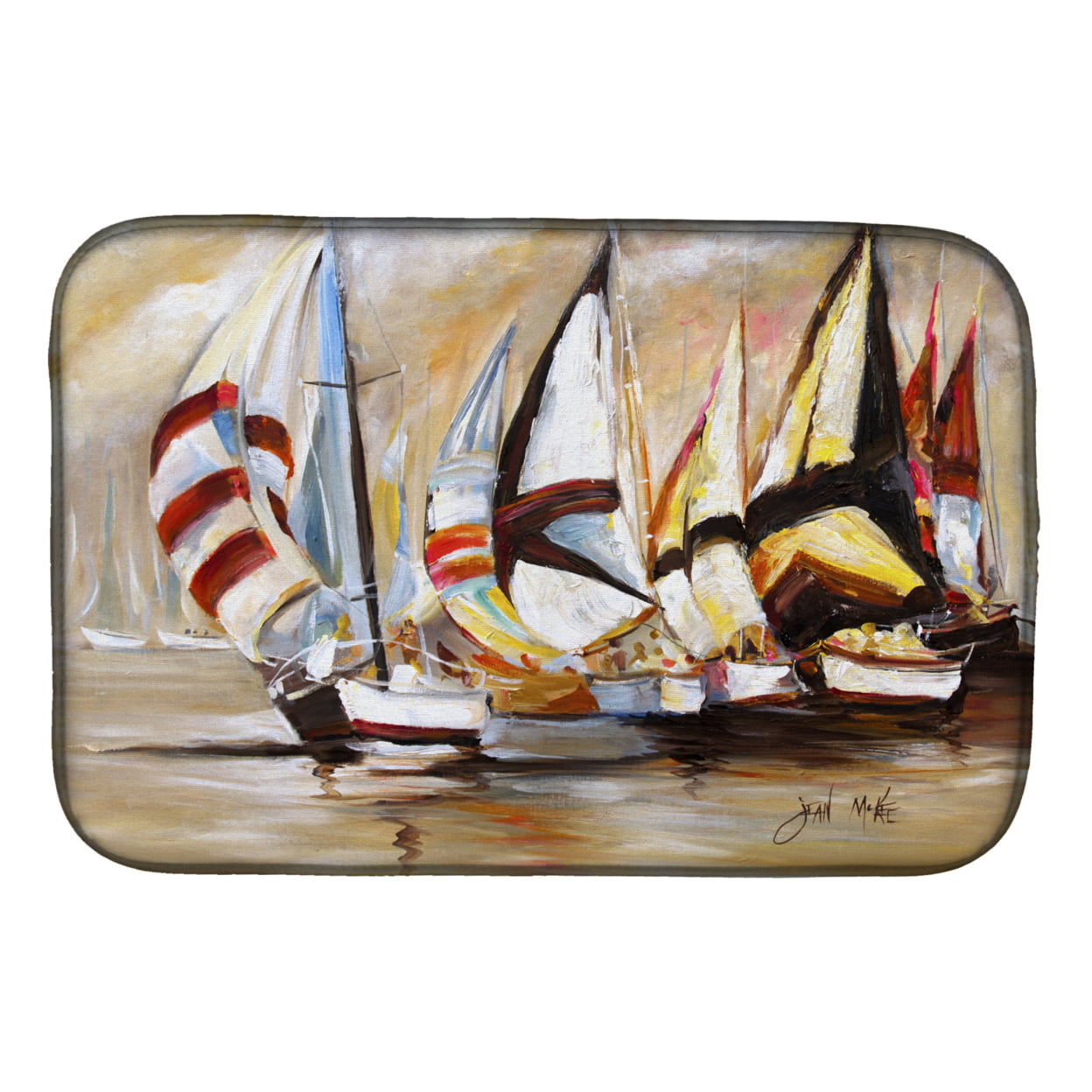Picture of Carolines Treasures JMK1136DDM Boat Binge Sailboats Dish Drying Mat