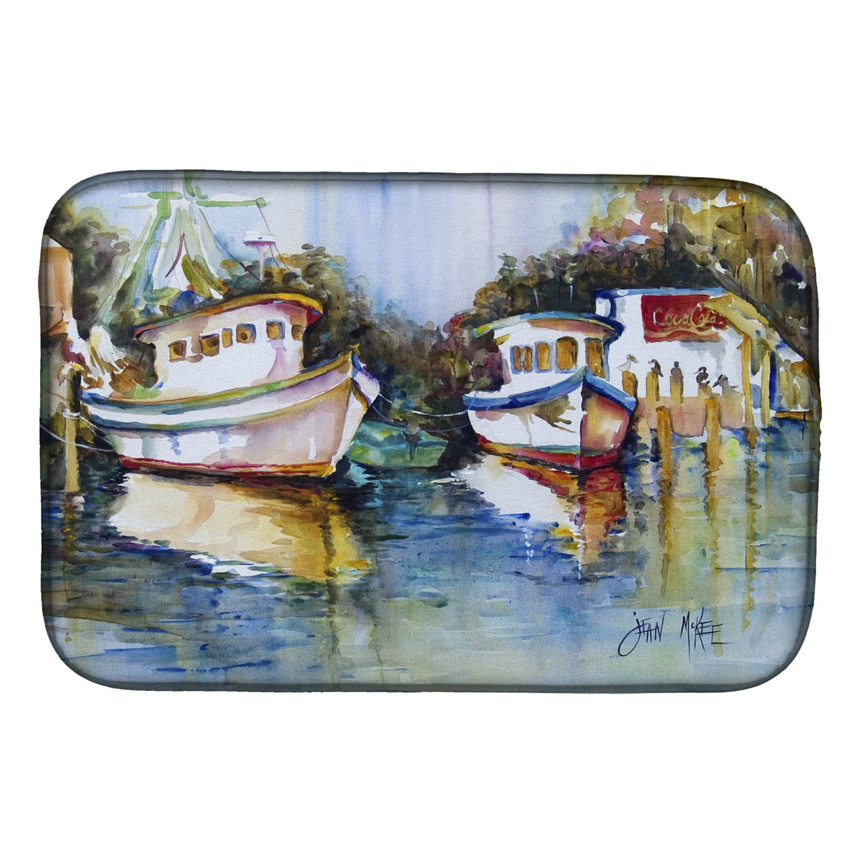 Picture of Carolines Treasures JMK1046DDM Fly Creek Fish Market Dish Drying Mat