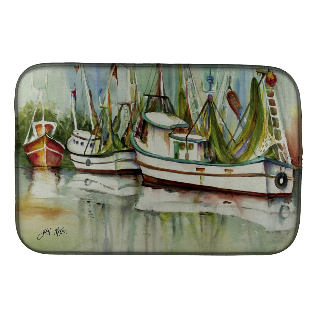 Picture of Carolines Treasures JMK1067DDM Ocean Springs Shrimper Dish Drying Mat