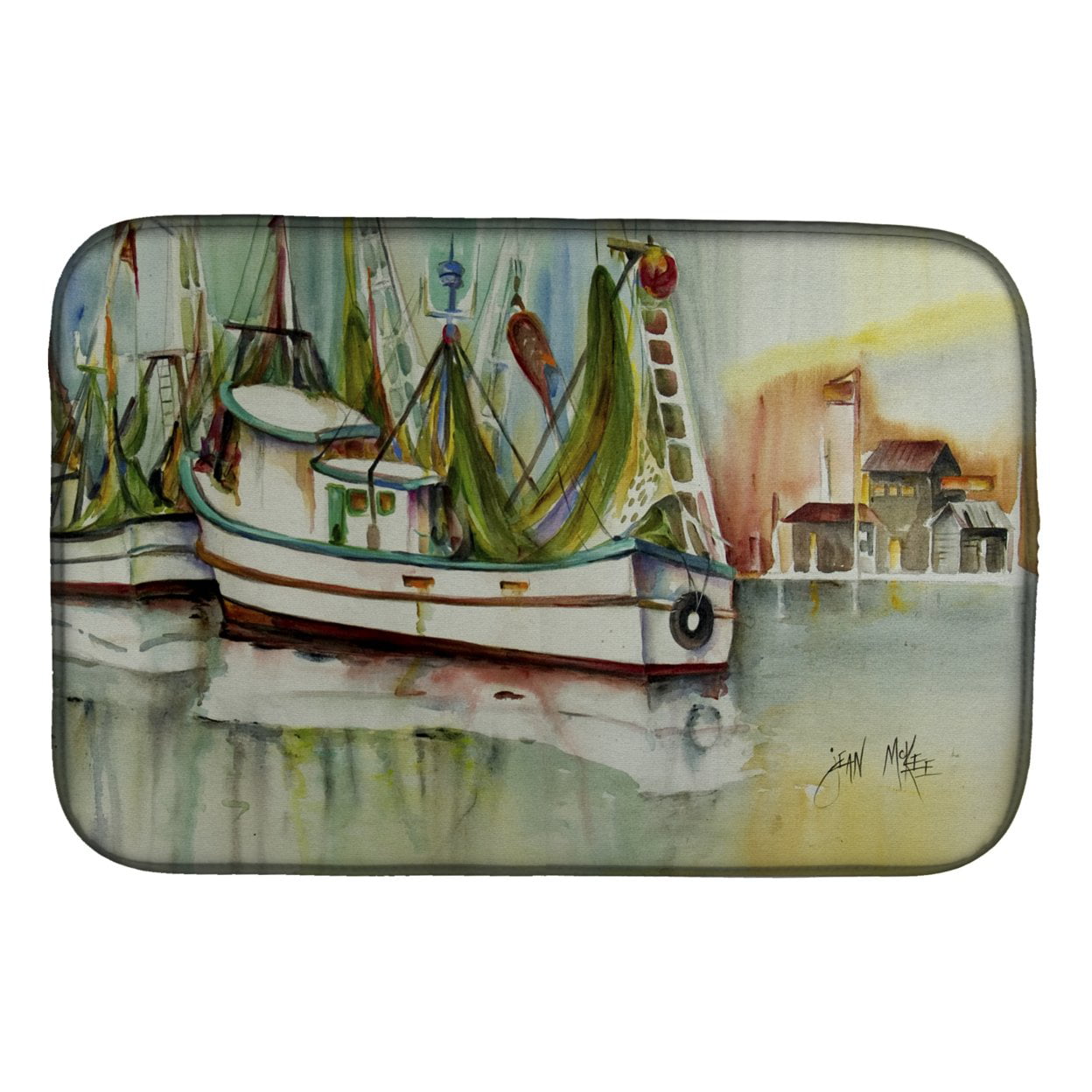 Picture of Carolines Treasures JMK1068DDM Ocean Springs Shrimper Dish Drying Mat