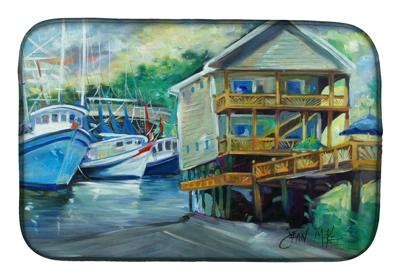 Picture of Carolines Treasures JMK1069DDM Ocean Springs Harbour Landing Dish Drying Mat