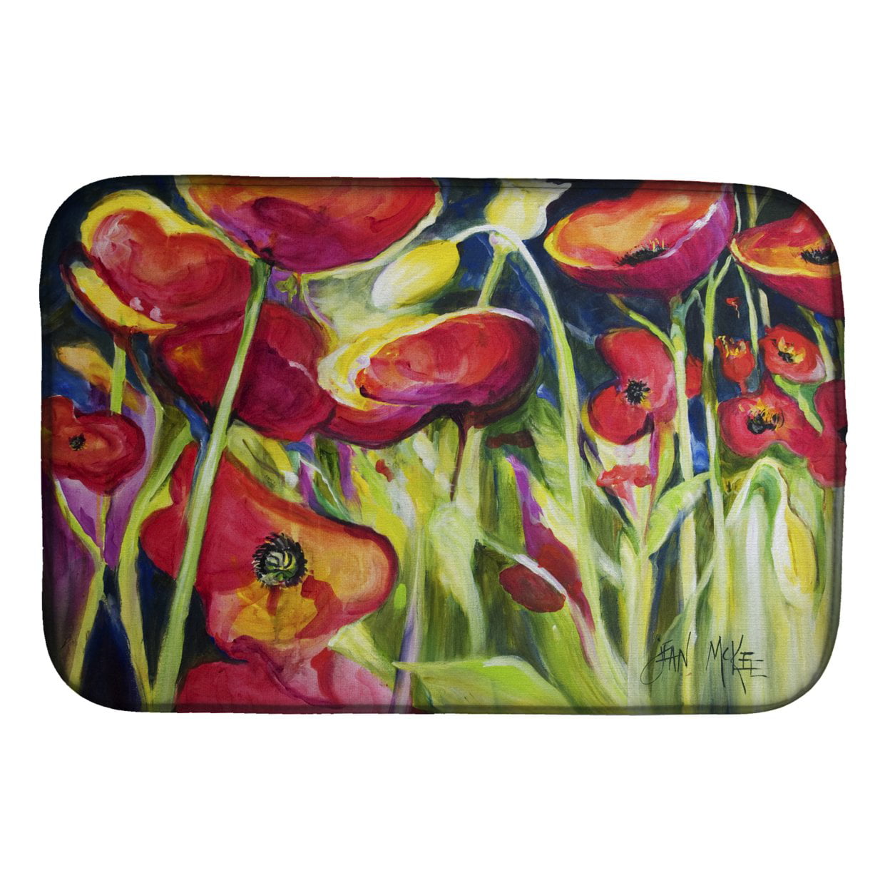 Picture of Carolines Treasures JMK1121DDM Red Poppies Dish Drying Mat