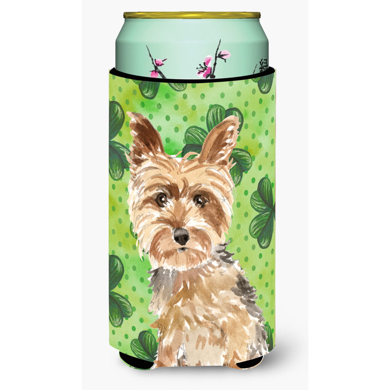 Picture of Carolines Treasures CK1780TBC Shamrocks Yorkie Yorkshire Terrier Tall Boy Beverage Insulator Hugger