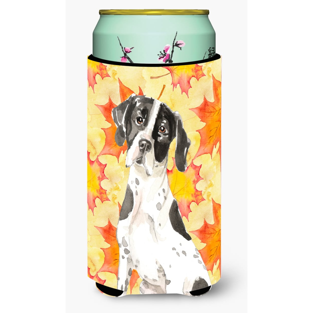 Fall Leaves English Pointer Tall Boy Beverage Insulator Hugger