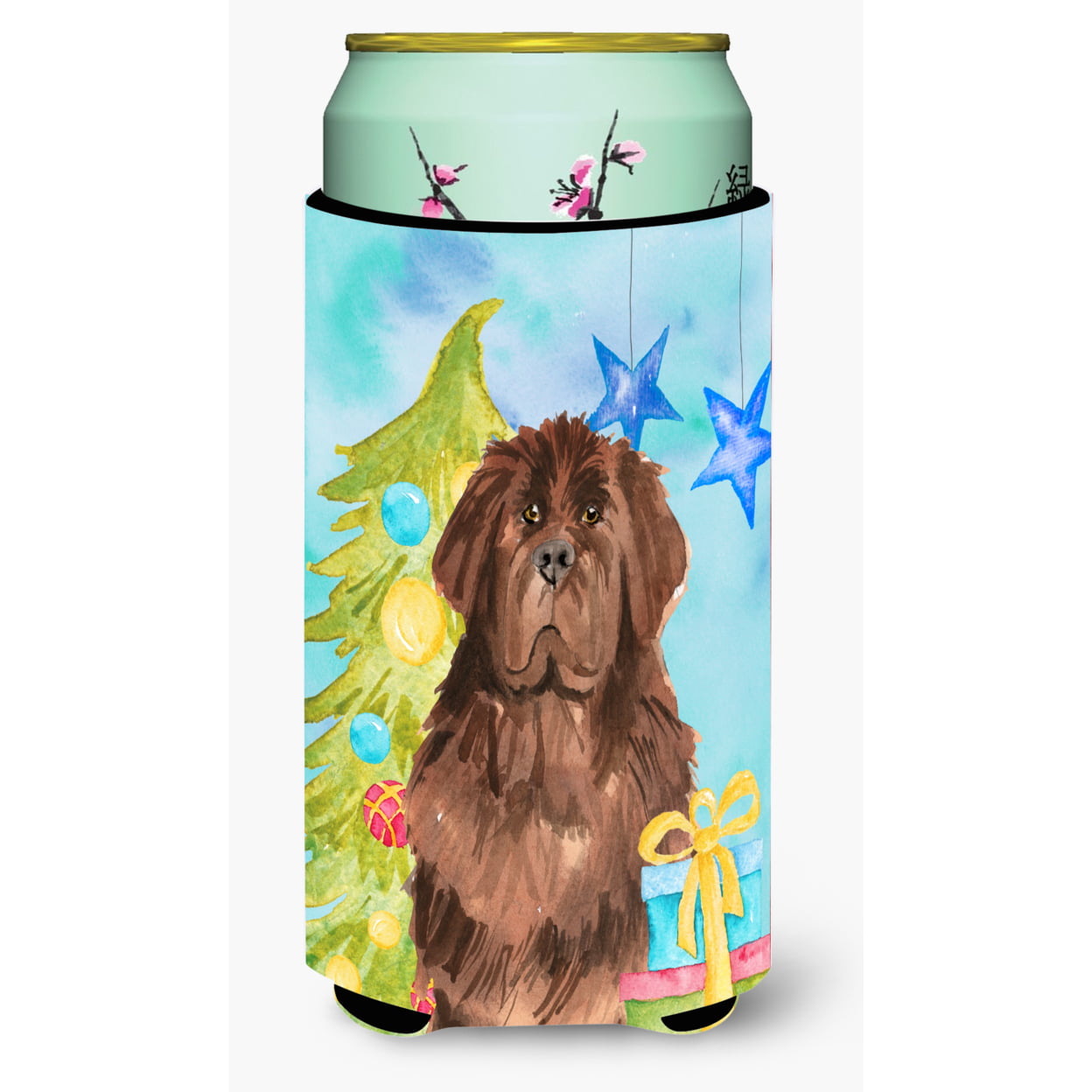 Christmas Tree Newfoundland Tall Boy Beverage Insulator Hugger