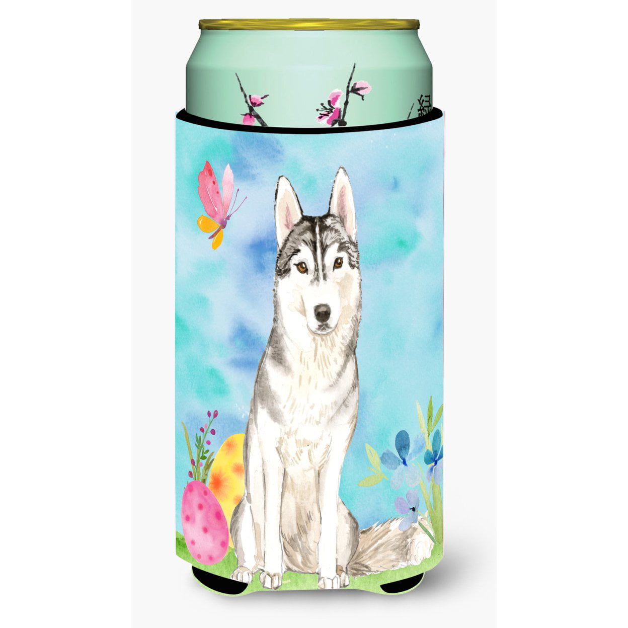 Easter Eggs Siberian Husky Tall Boy Beverage Insulator Hugger