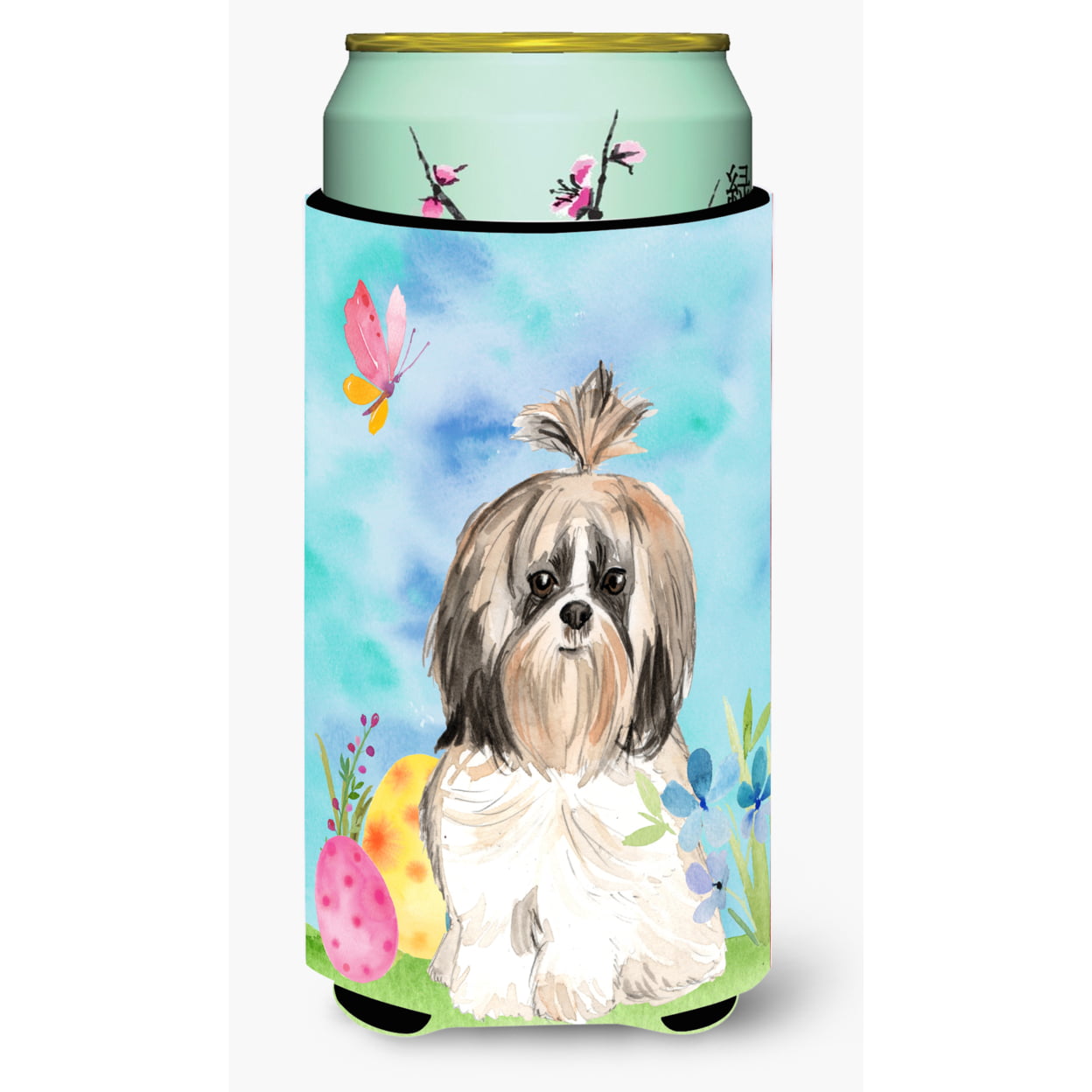 Easter Eggs Shih Tzu Tall Boy Beverage Insulator Hugger