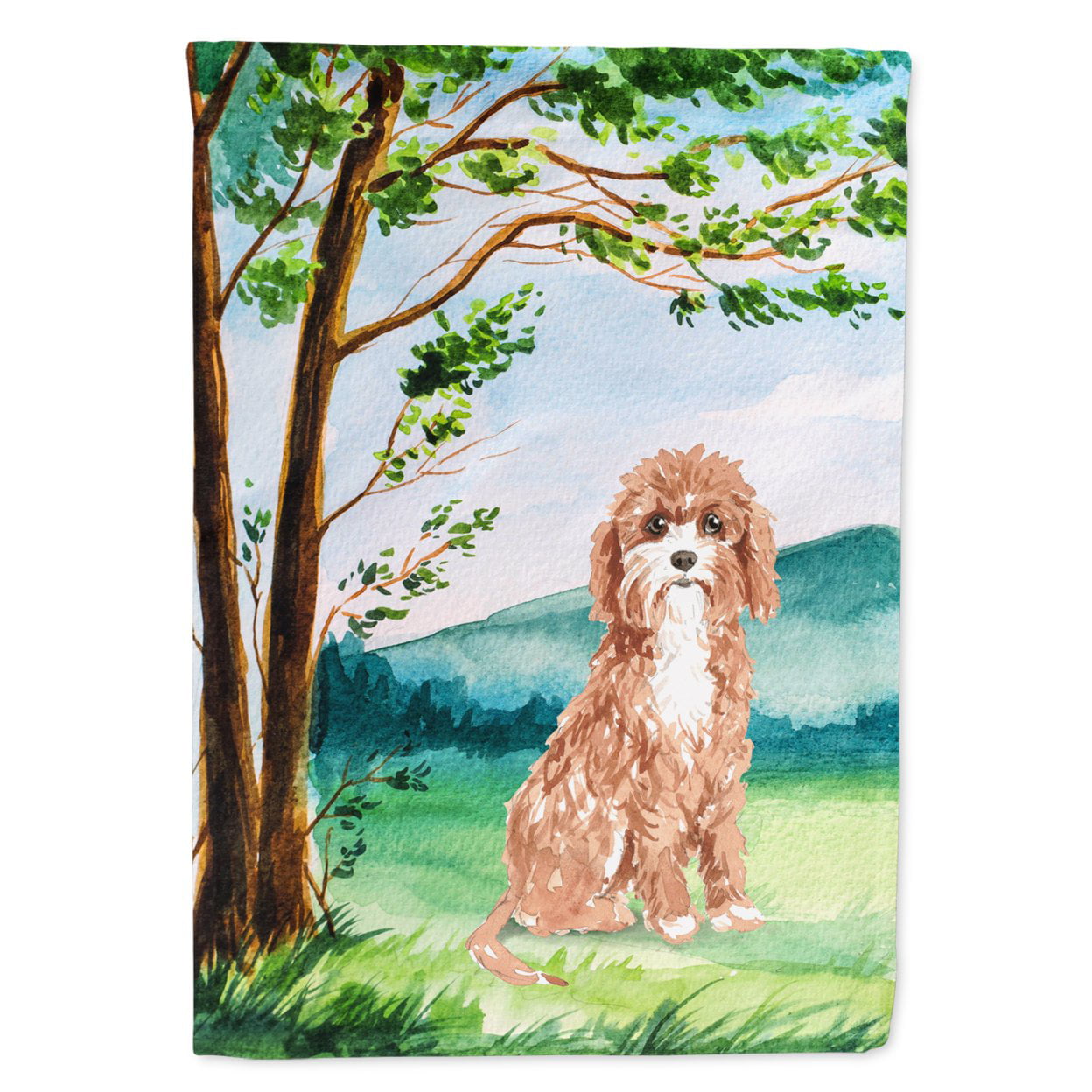 CK2575GF Under the Tree Cavapoo Garden Size Flag