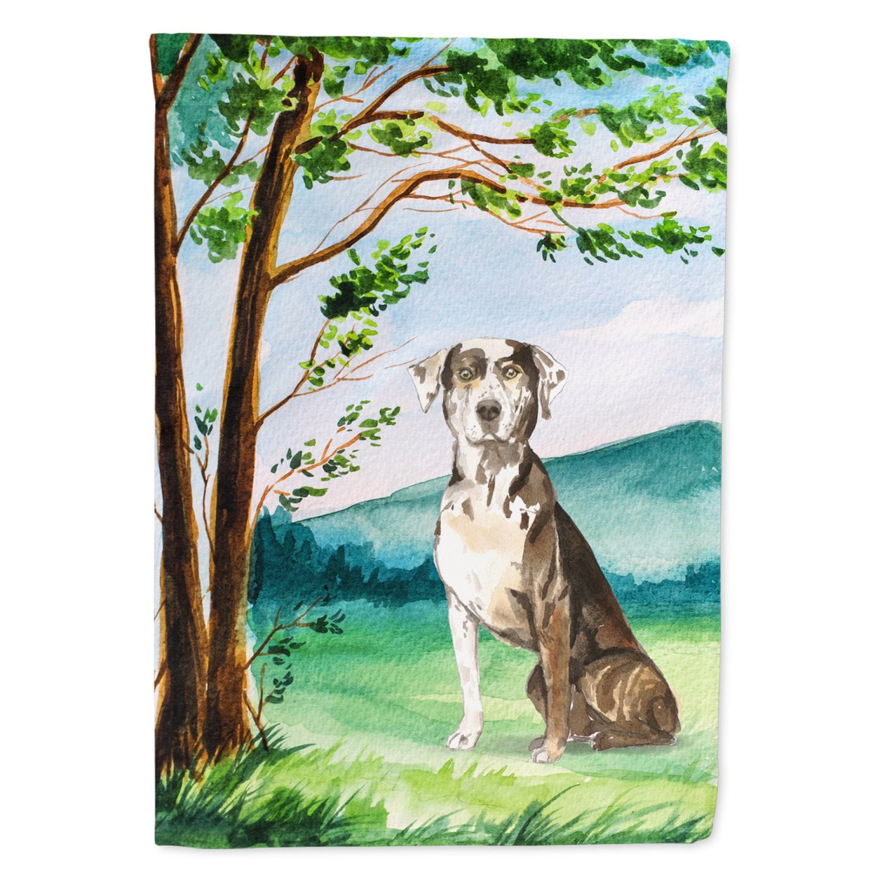 Under the Tree Catahoula Leopard Dog Garden Size Flag
