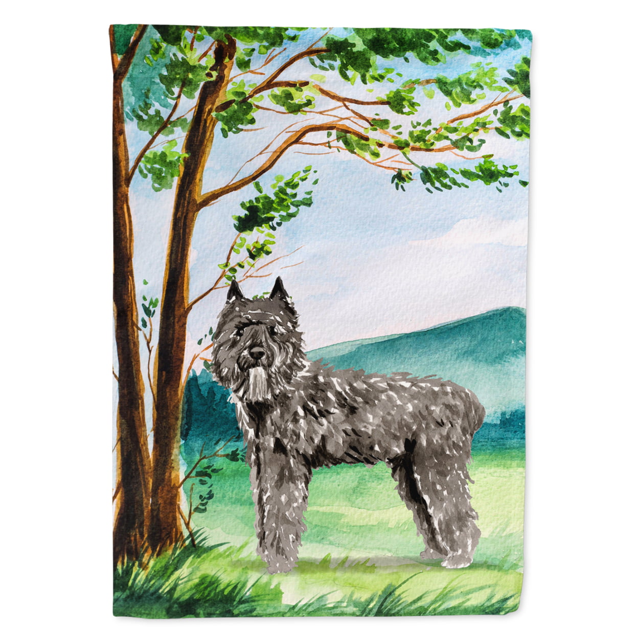 Under the Tree Bouvier Des Flandres Garden Size Flag